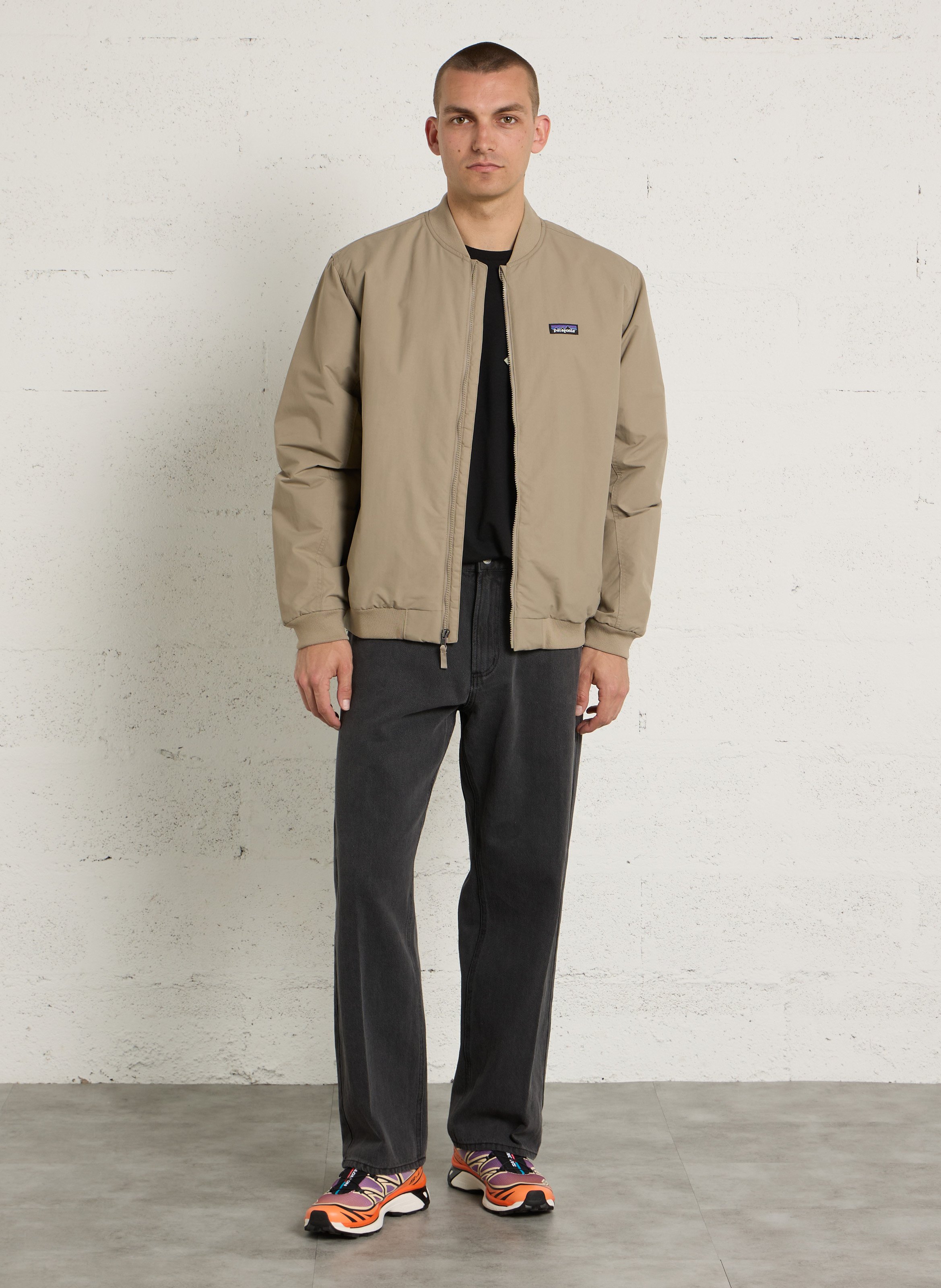 Veste zippée large unie Kaki