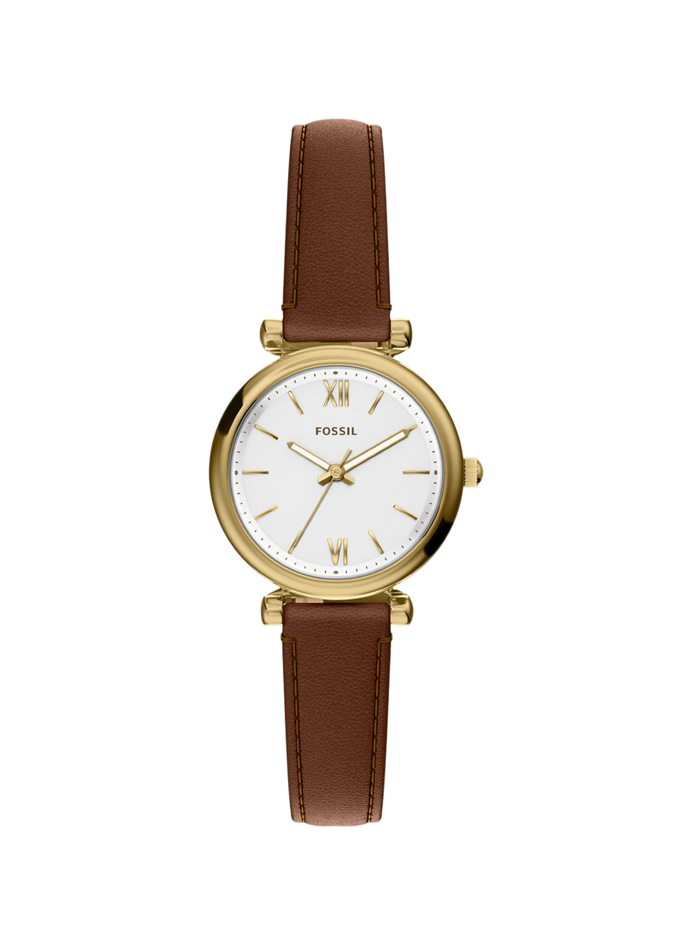 Carlie Mini leather quartz watch FOSSIL White