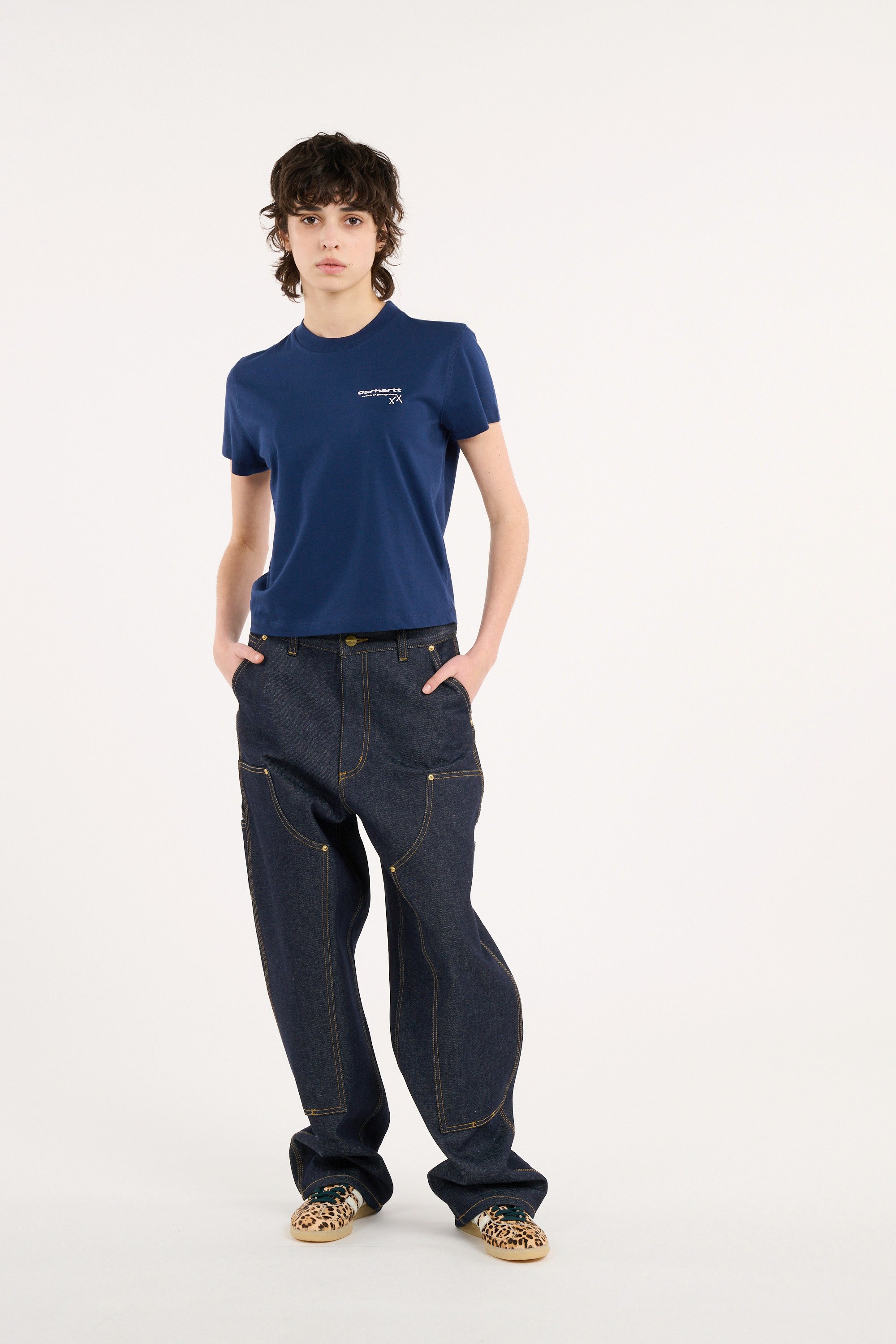 T-shirt w' s/s garble t-shirt CARHARTT WIP Bleu