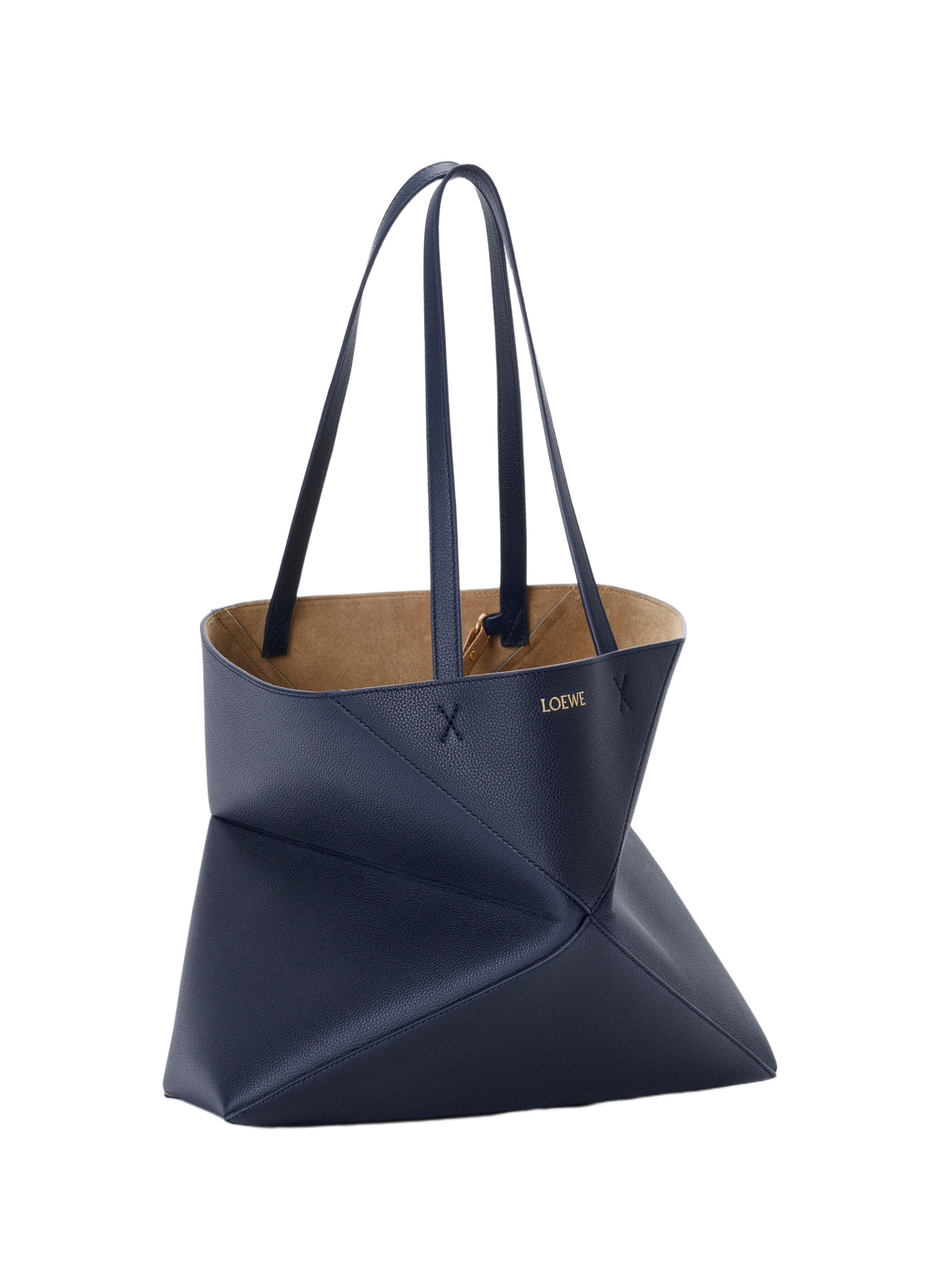 Middelgrote Puzzle Fold schoudertas in zacht graankalfsleer LOEWE Blauw
