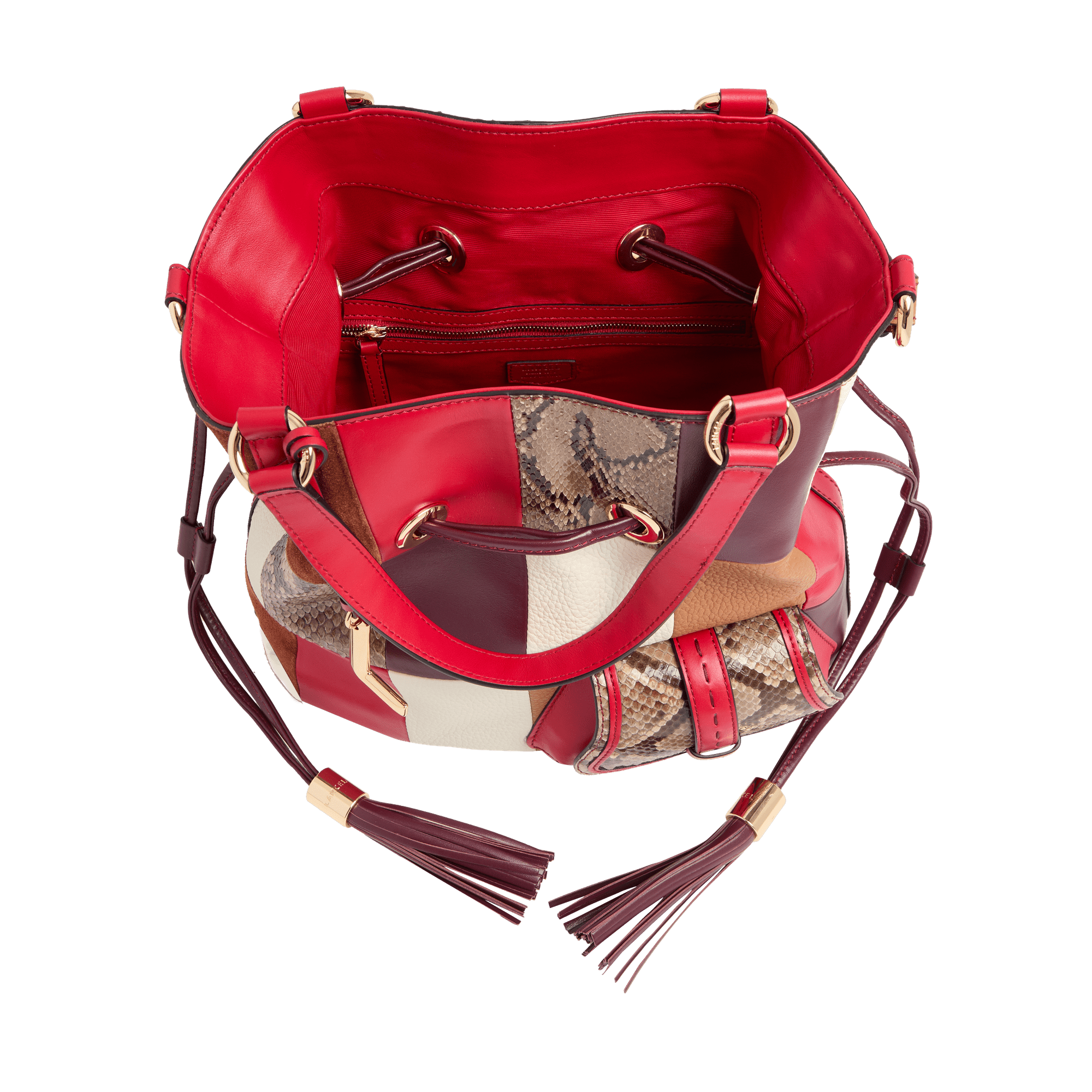 Handtas eerste flirt capsule 150 jaar in kalfsleer LANCEL Rood