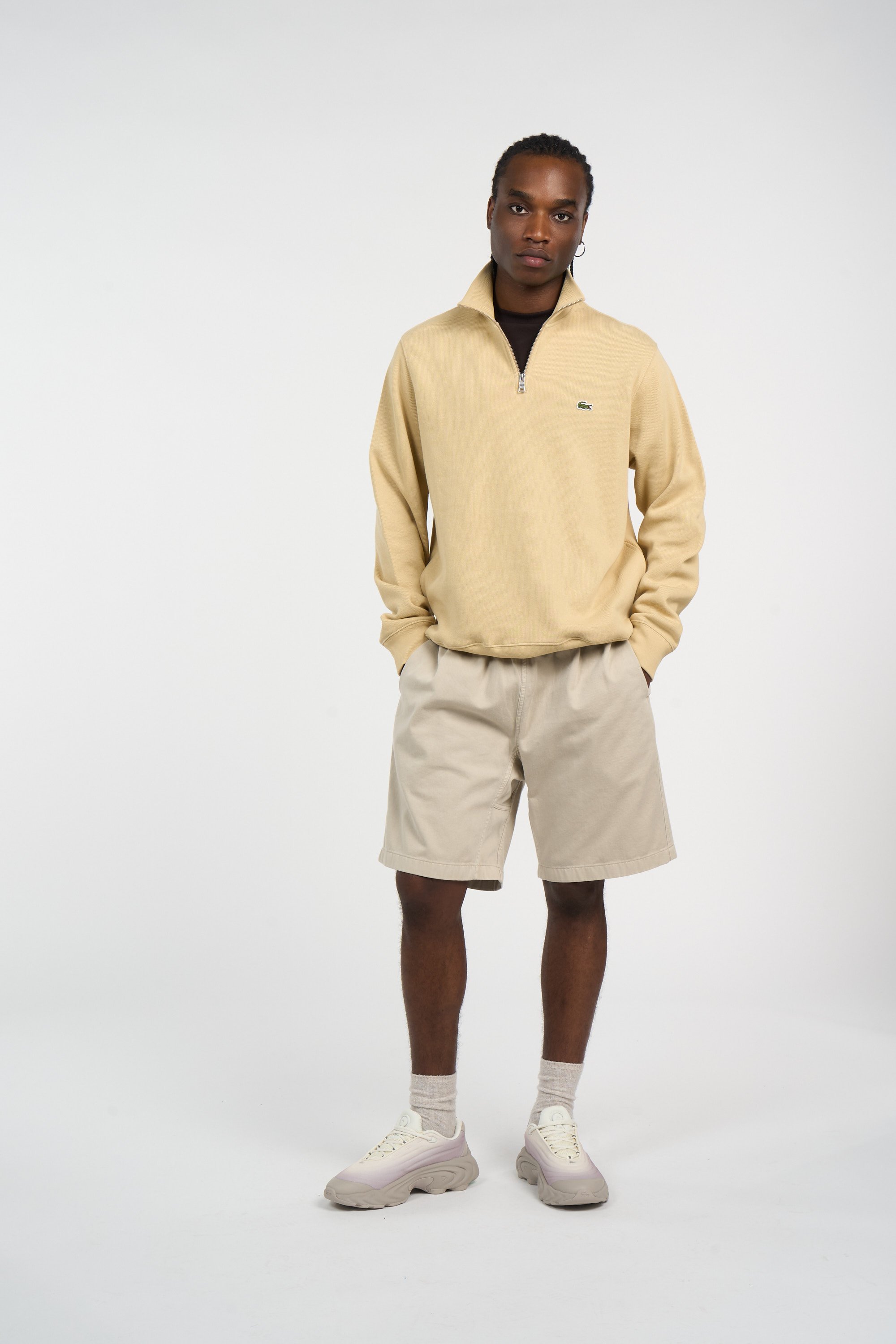 Sweatshirt zippé core 1/4 zip LACOSTE Beige
