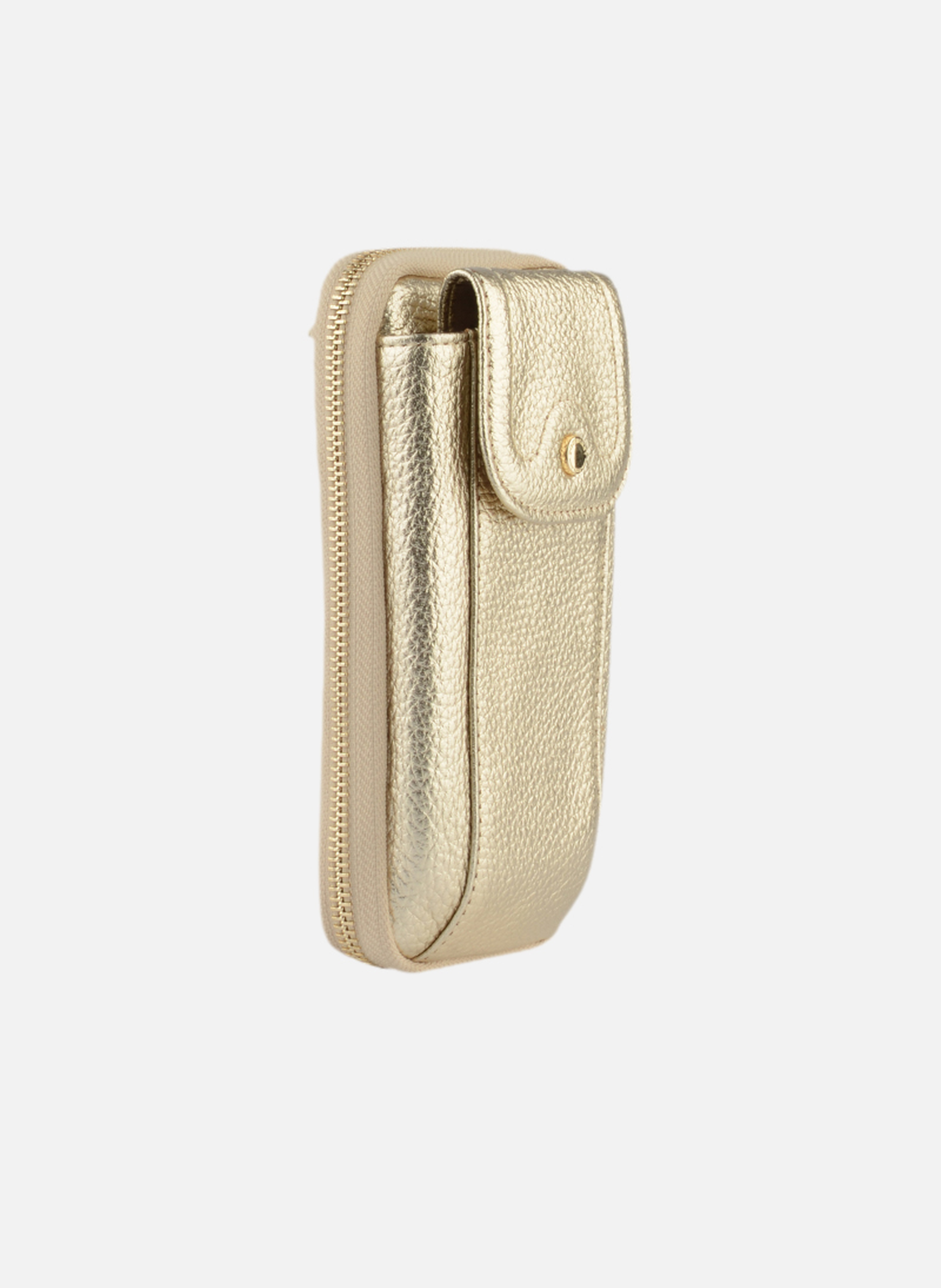 Club | etui téléphone portable en cuir de veau grainé POURCHET Doré