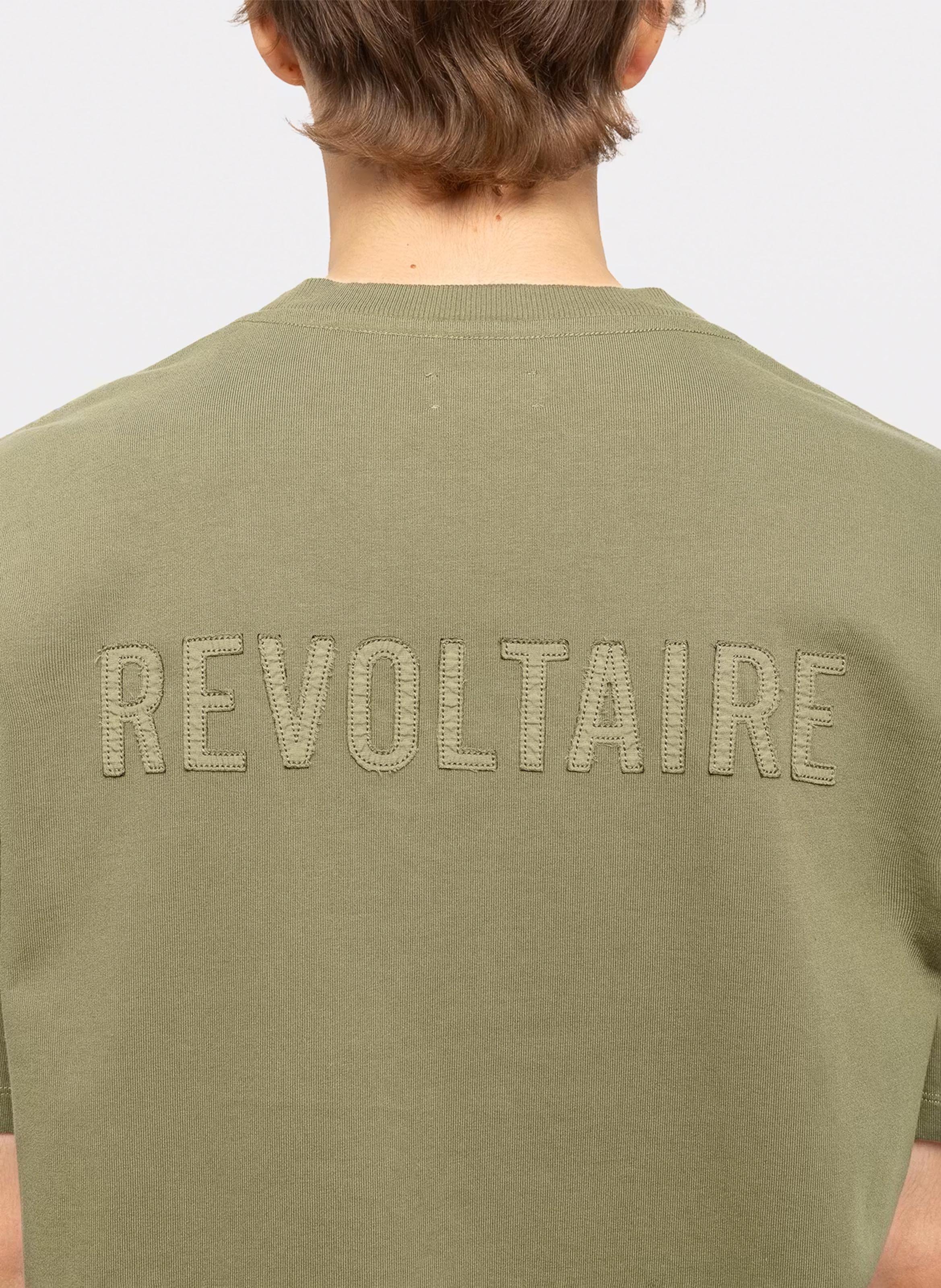 Tee-shirt droit col rond en coton imprimé teddyx ZADIG&VOLTAIRE Vert