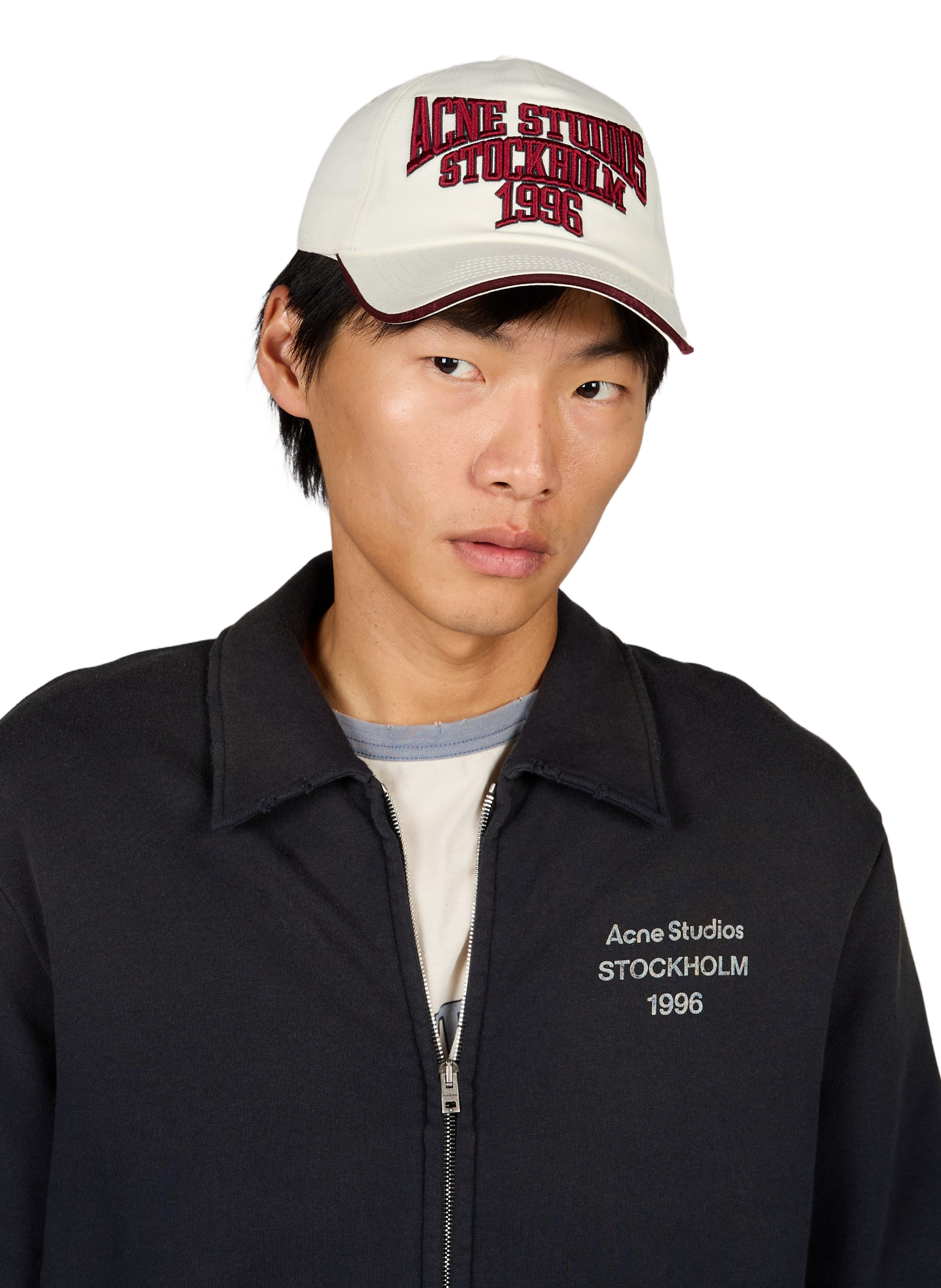 Cotton baseball cap with embroidered logo  ACNE STUDIOS White