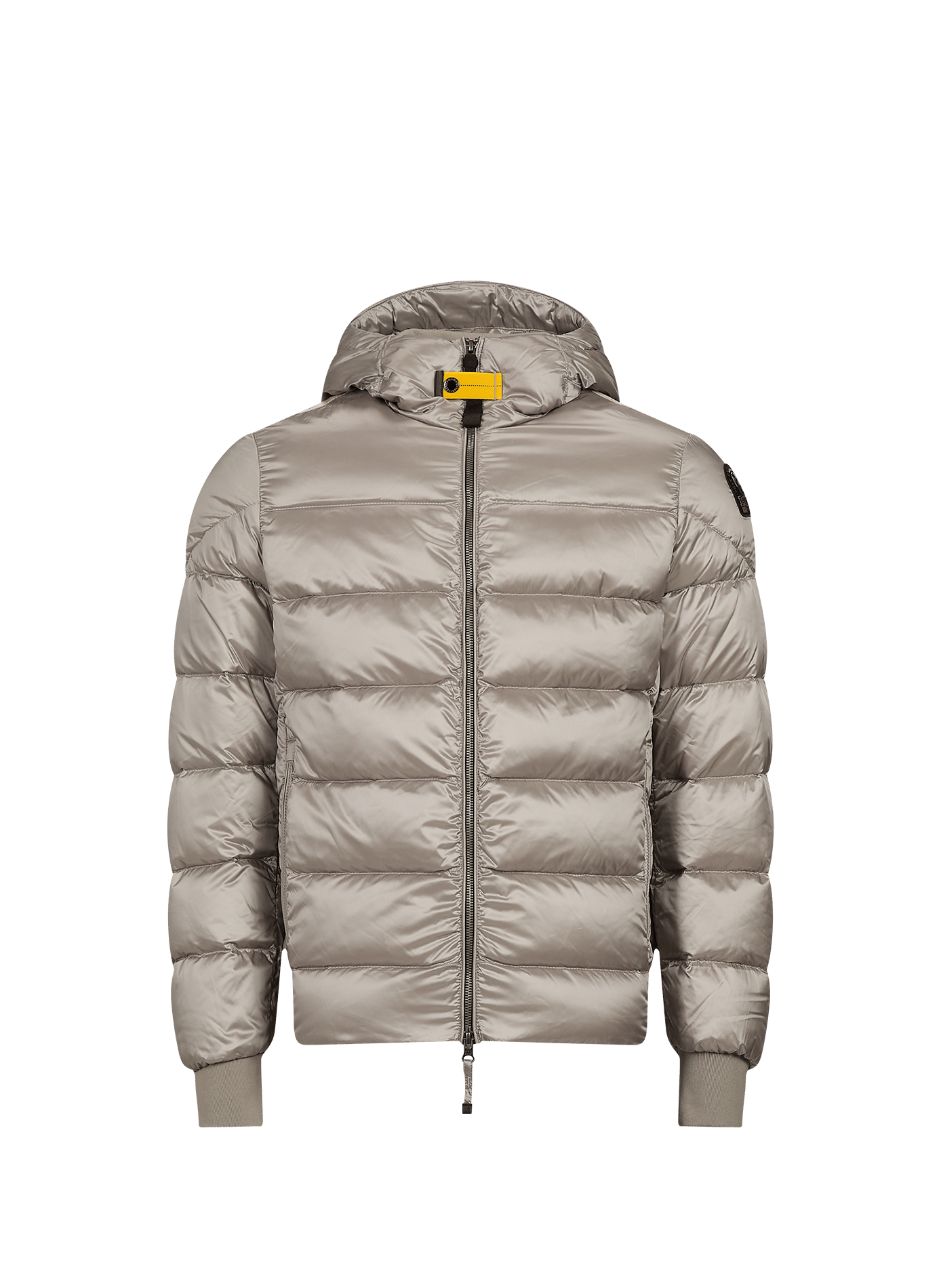Satin hooded puffer coat PARAJUMPERS Grey