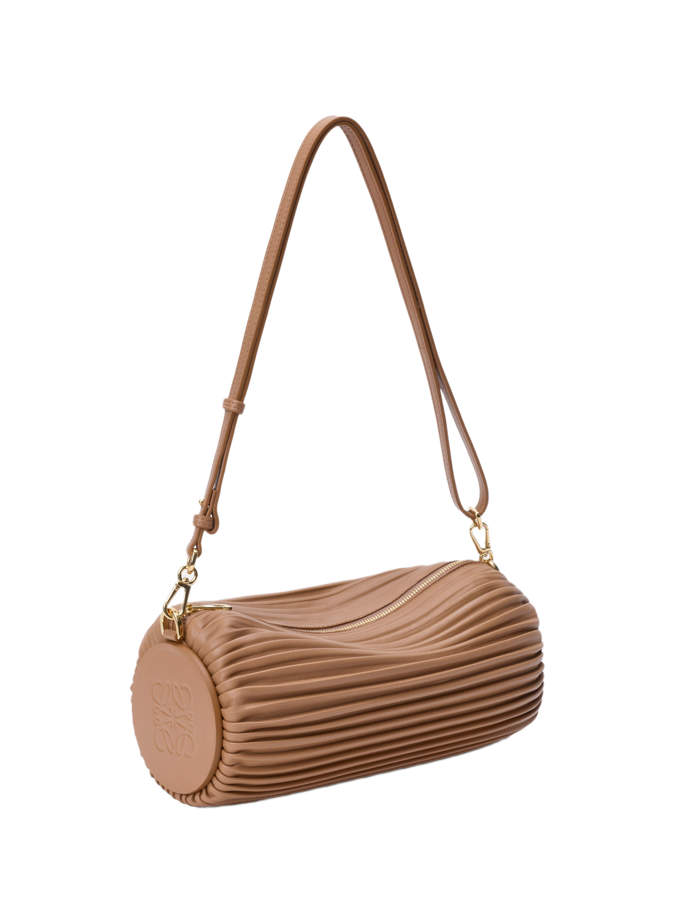 Bracelet Pouch en cuir de veau nappa plissé LOEWE Marron