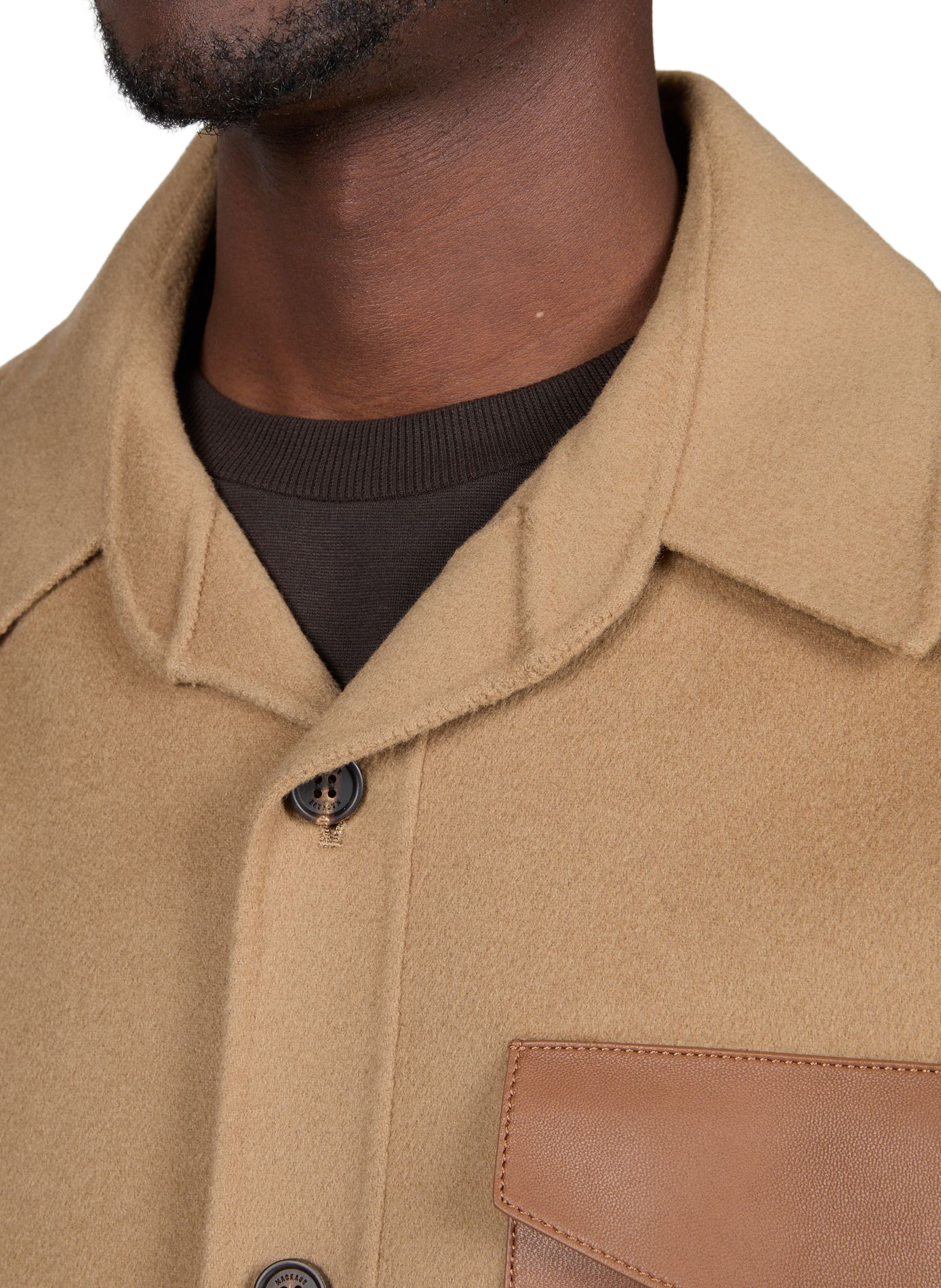 Straight buttoned shirt in blended wool MACKAGE Beige