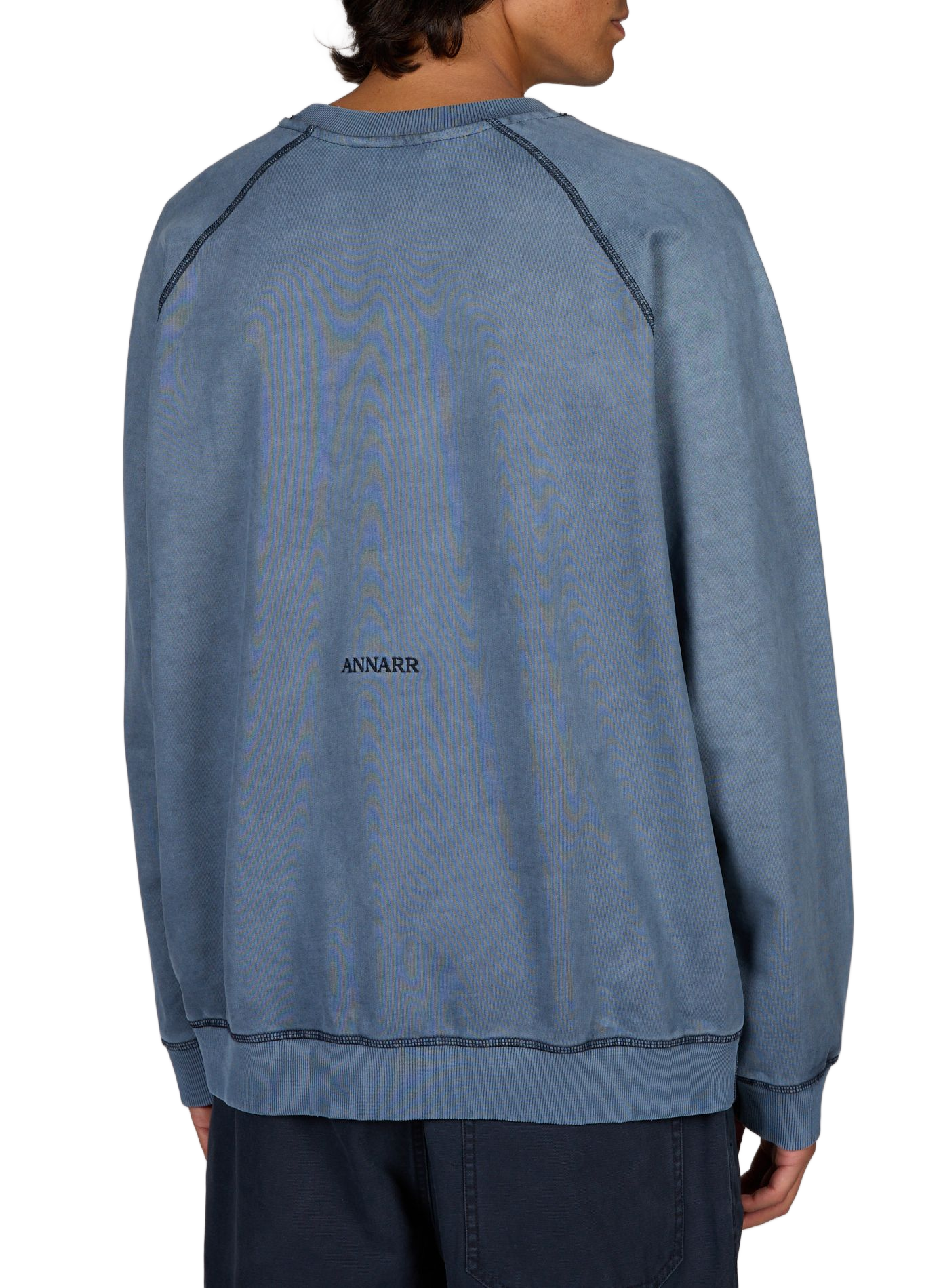 Einfarbiger Baumwoll-Sweatshirt von Anrhackett ANNARR Blau