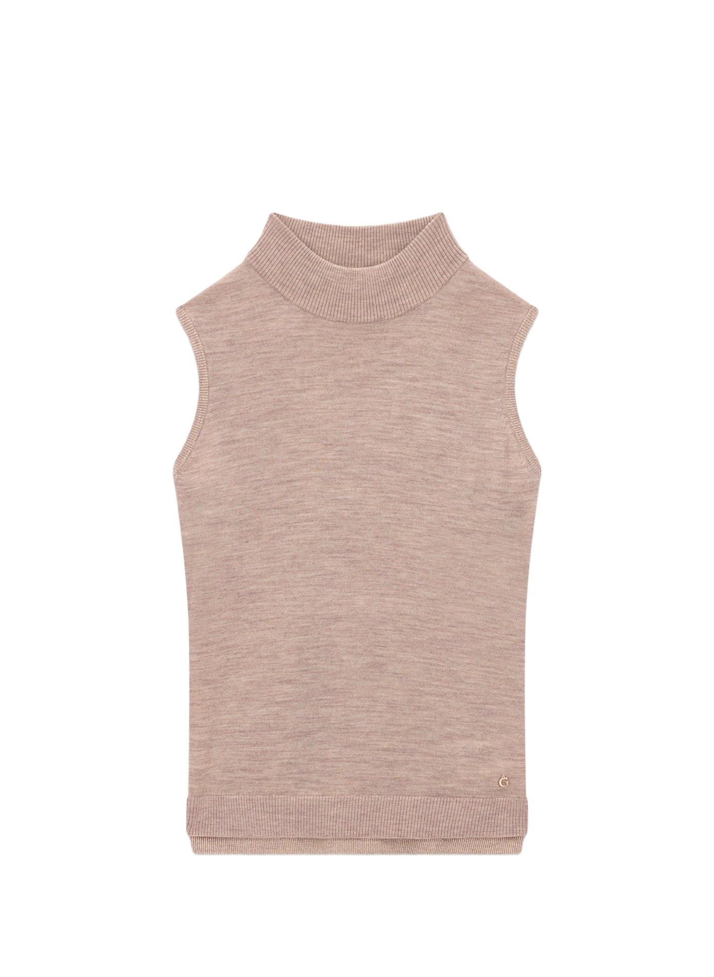 Débardeur col montant en laine GUESS Brown