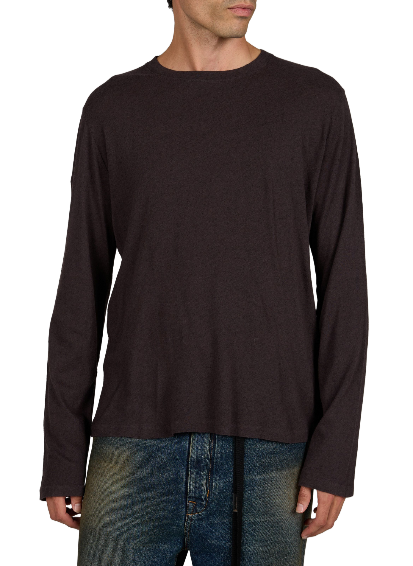 Long-sleeved cotton and wool T-shirt OUR LEGACY Brown
