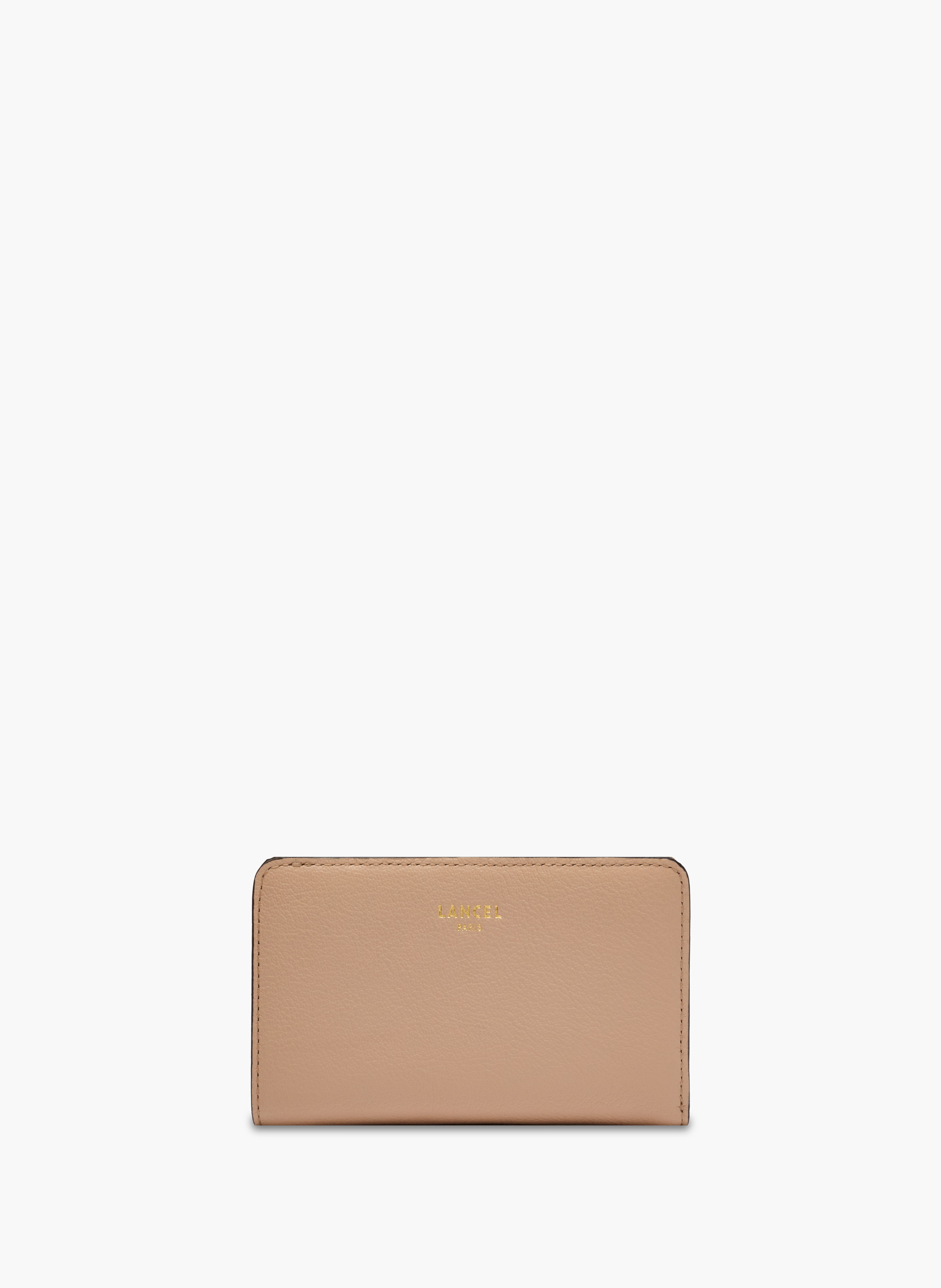 Portefeuille rectangulaire zippé bcbg de lancel en cuir LANCEL Beige