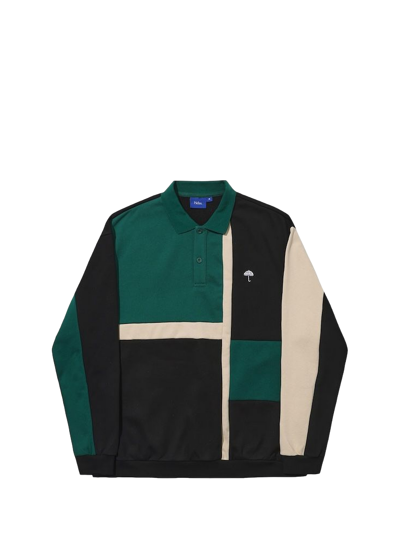 Gerade geschnittenes Sweatshirt-Poloshirt mit Muster HELAS CAPS Grun