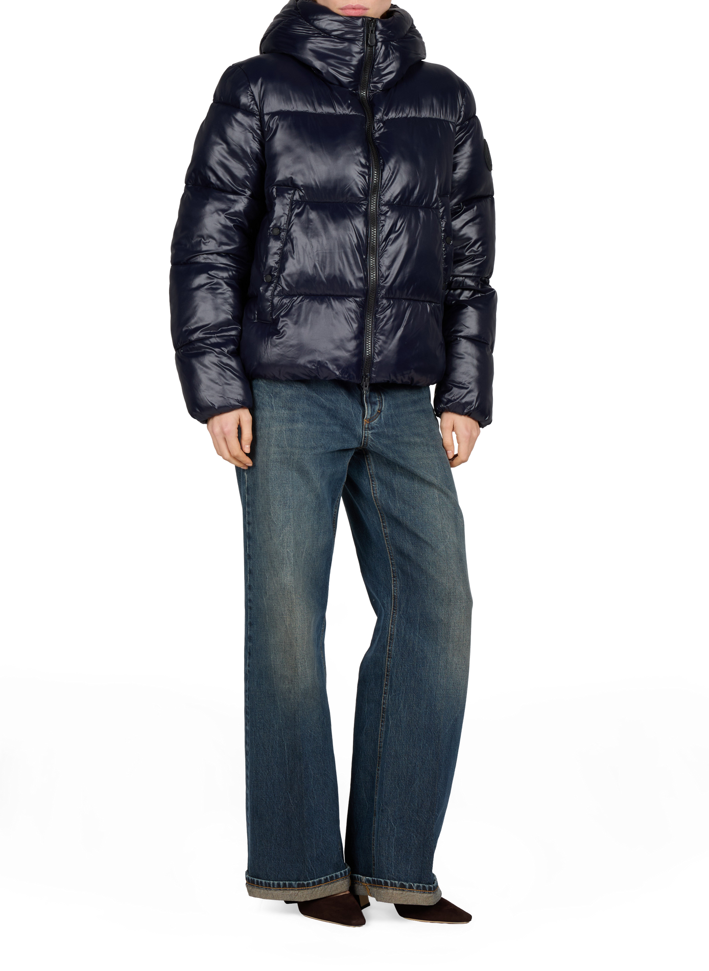 Quilted straight down jacket SAVE THE DUCK Blue