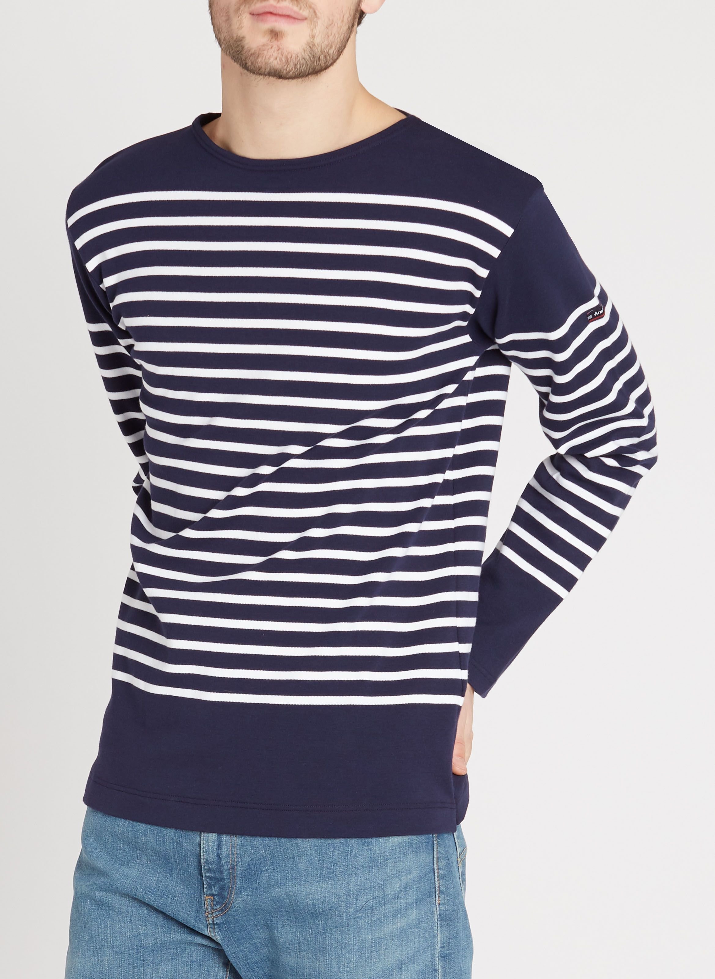 Marinière col rond en jersey de coton lourd ARMOR-LUX Bleu