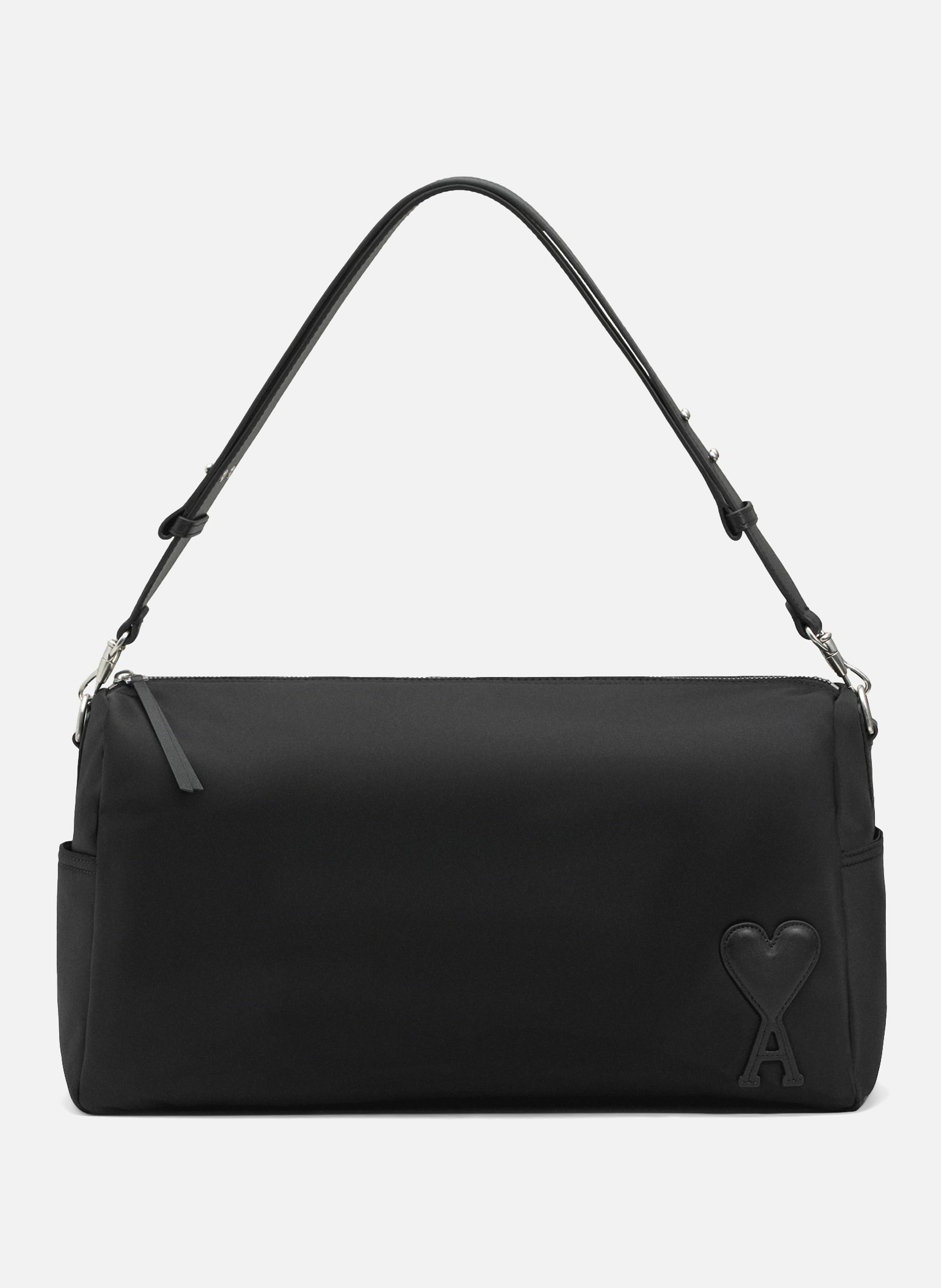 Sac marcel grand en toile de nylon unisexe AMI PARIS Noir