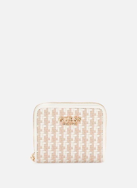 Small woven Mirema wallet Beige by GUESS GUESS Small woven Mirema wallet Beige