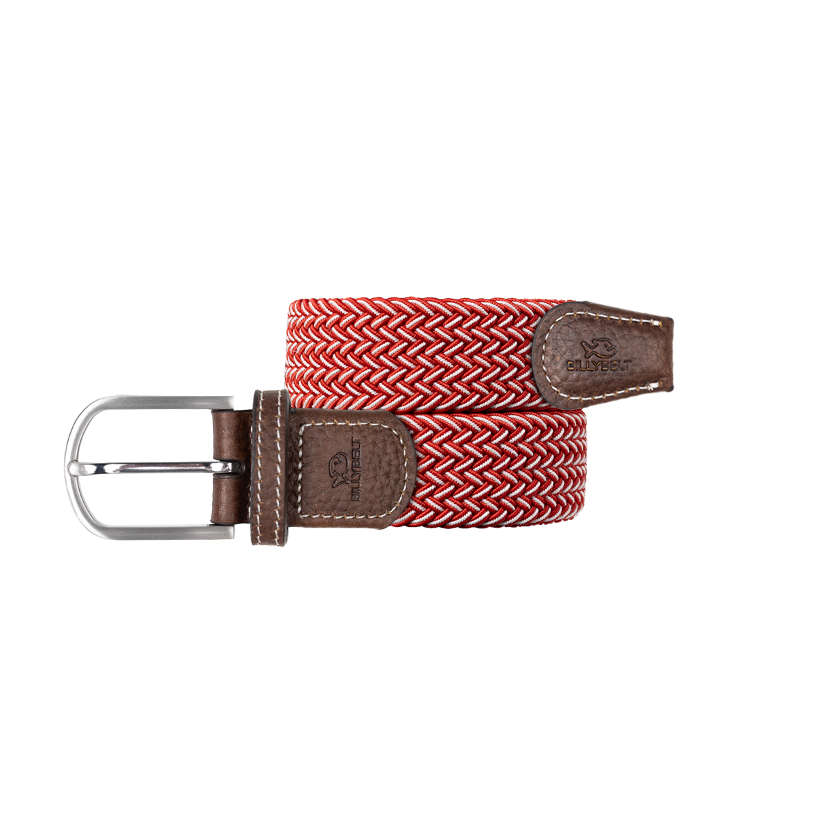Ceinture tressée élastique multicolore BILLYBELT Rouge