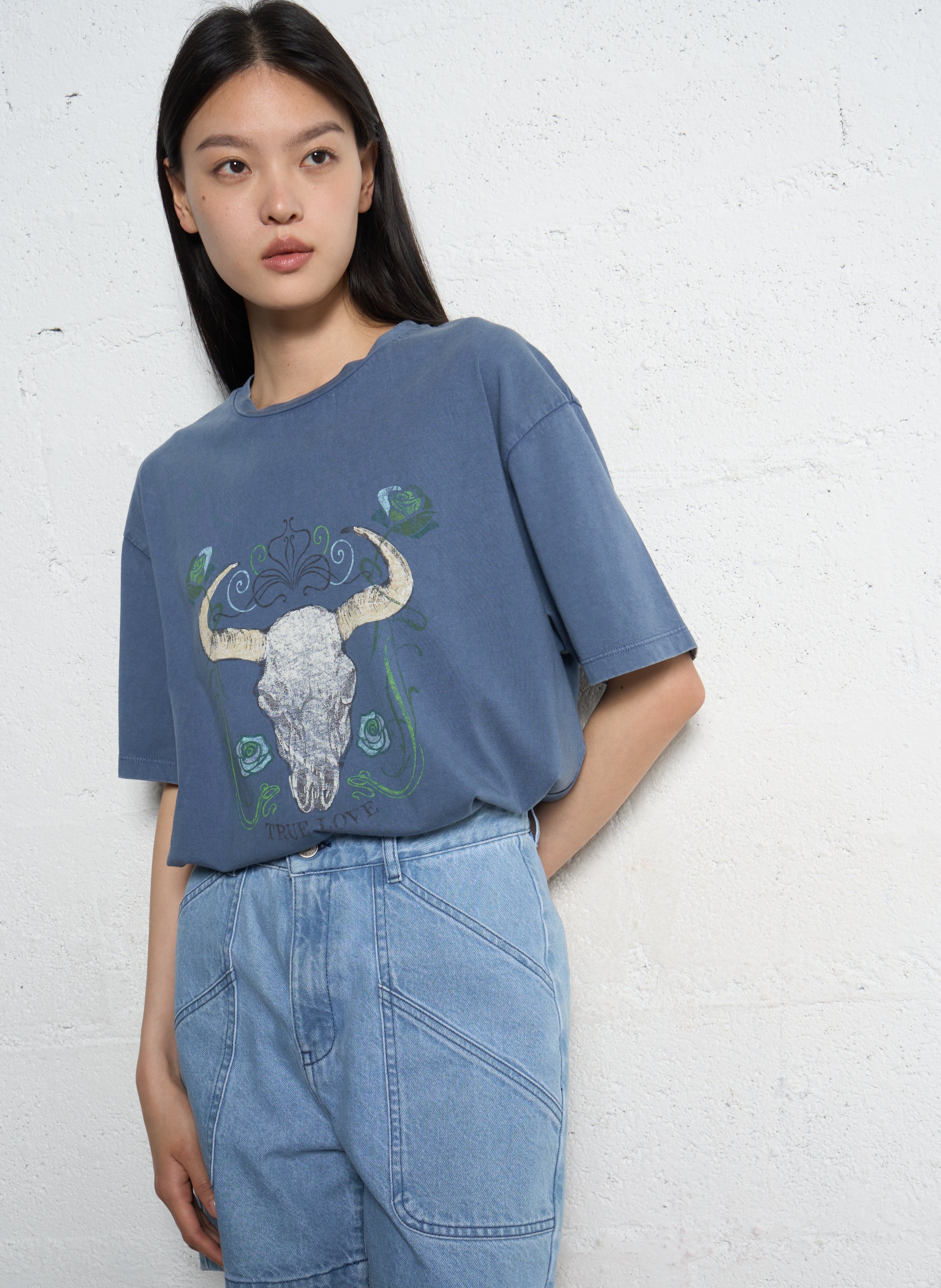 Tee-shirt col rond en coton IKKS Bleu