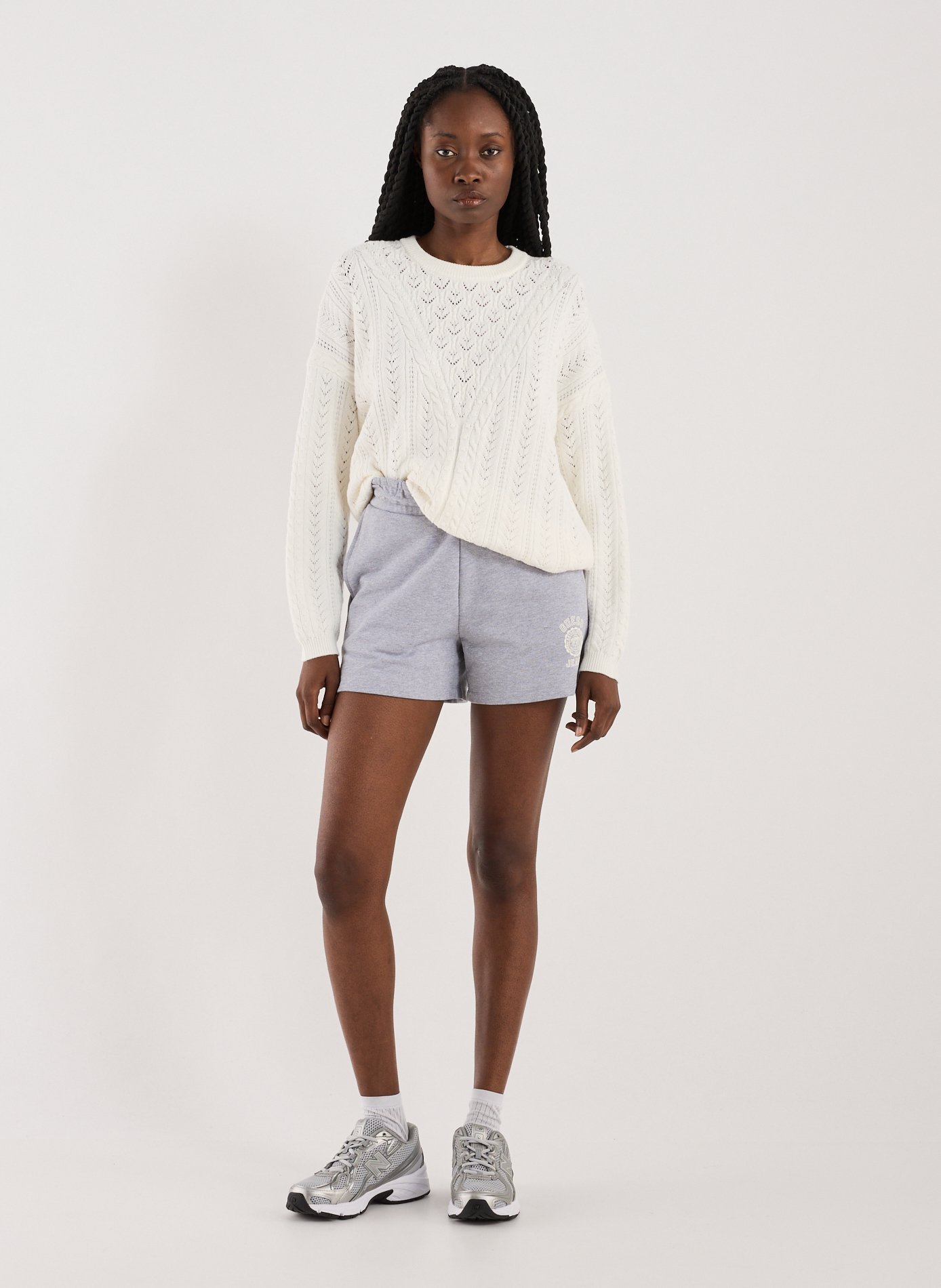 Pull en tricot ajouré GUESS Beige