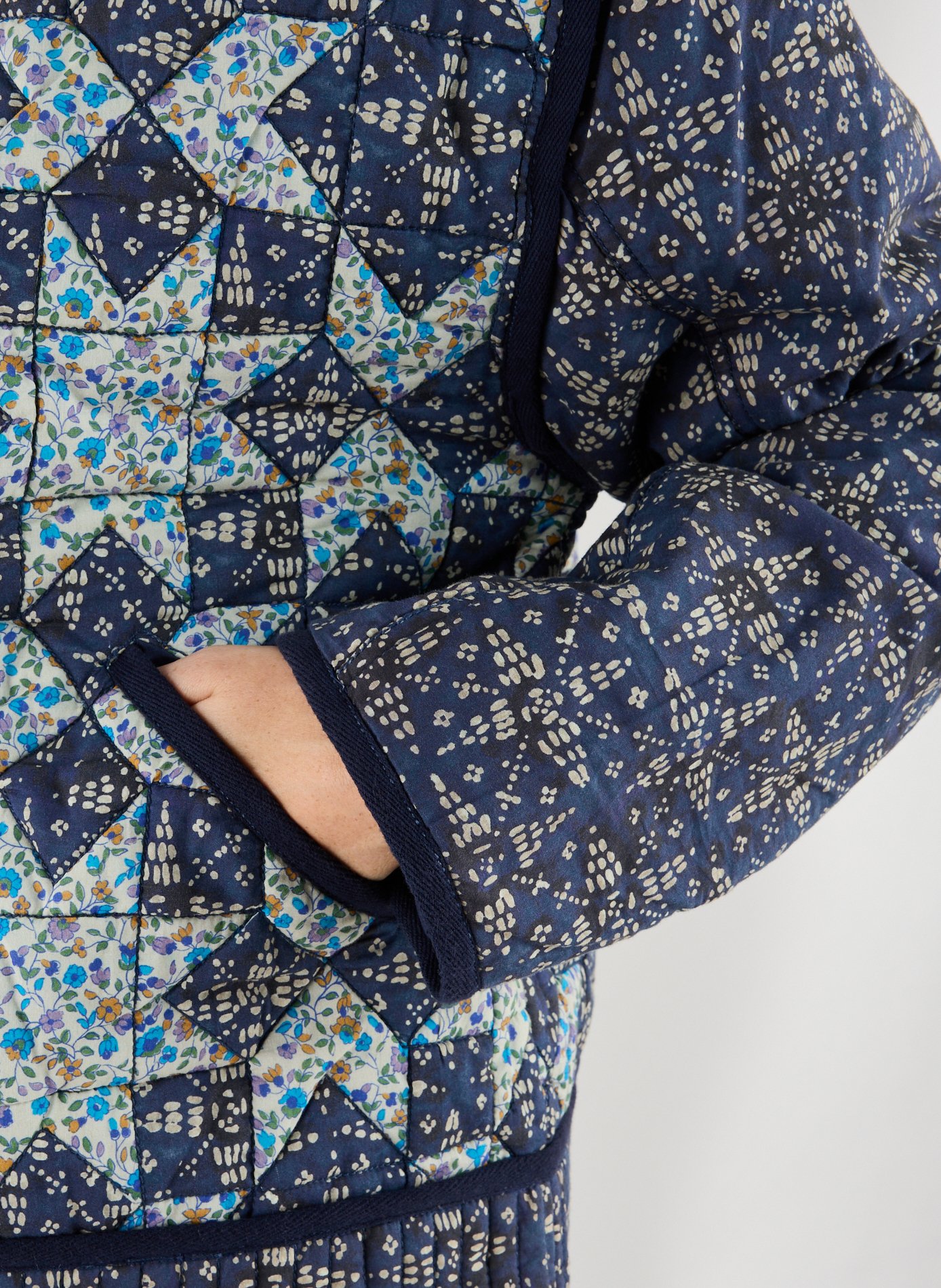 Veste droit imprimée en coton LOUISE MISHA Bleu