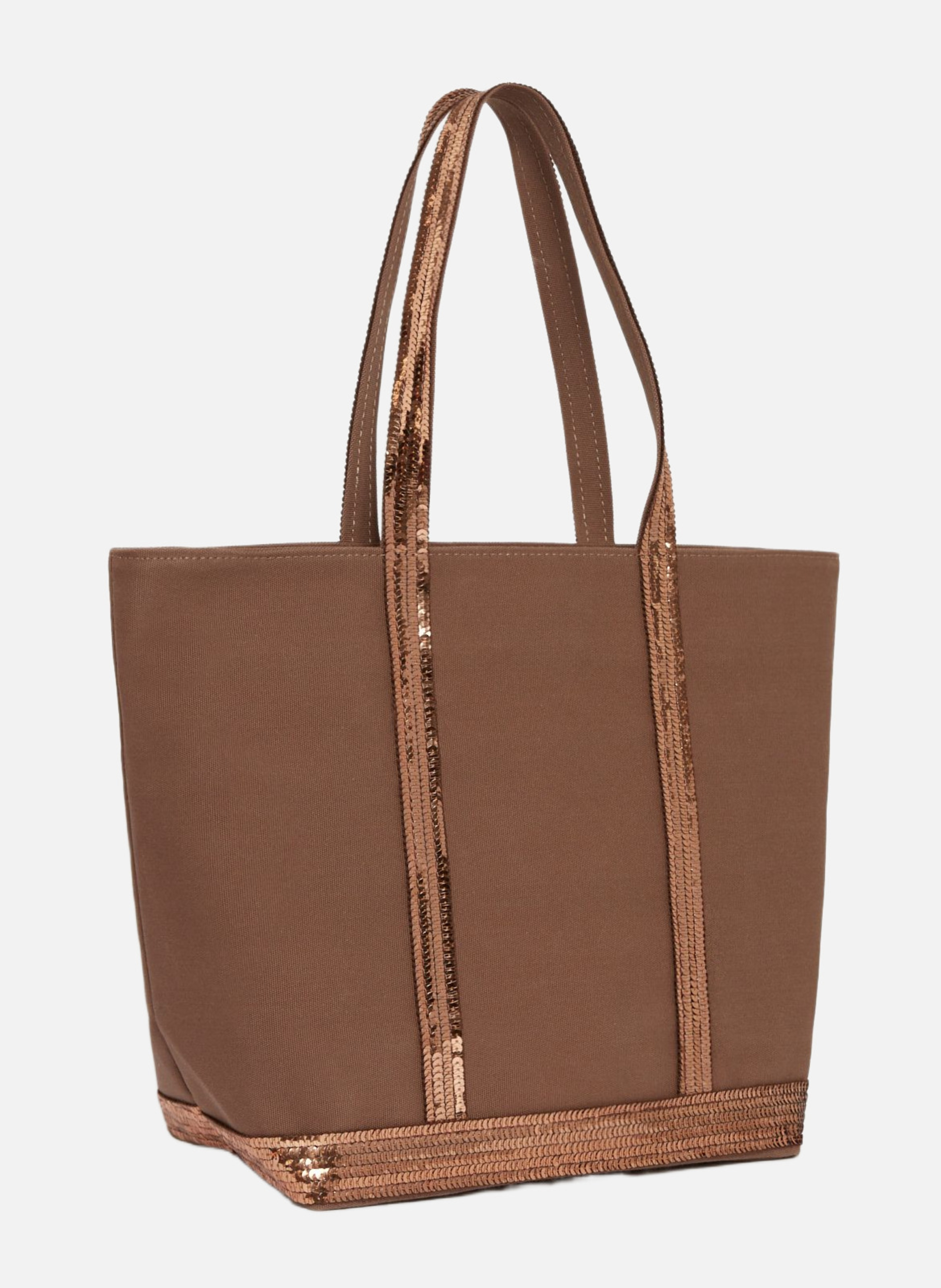 Cabas m zippé en toile  Muscade