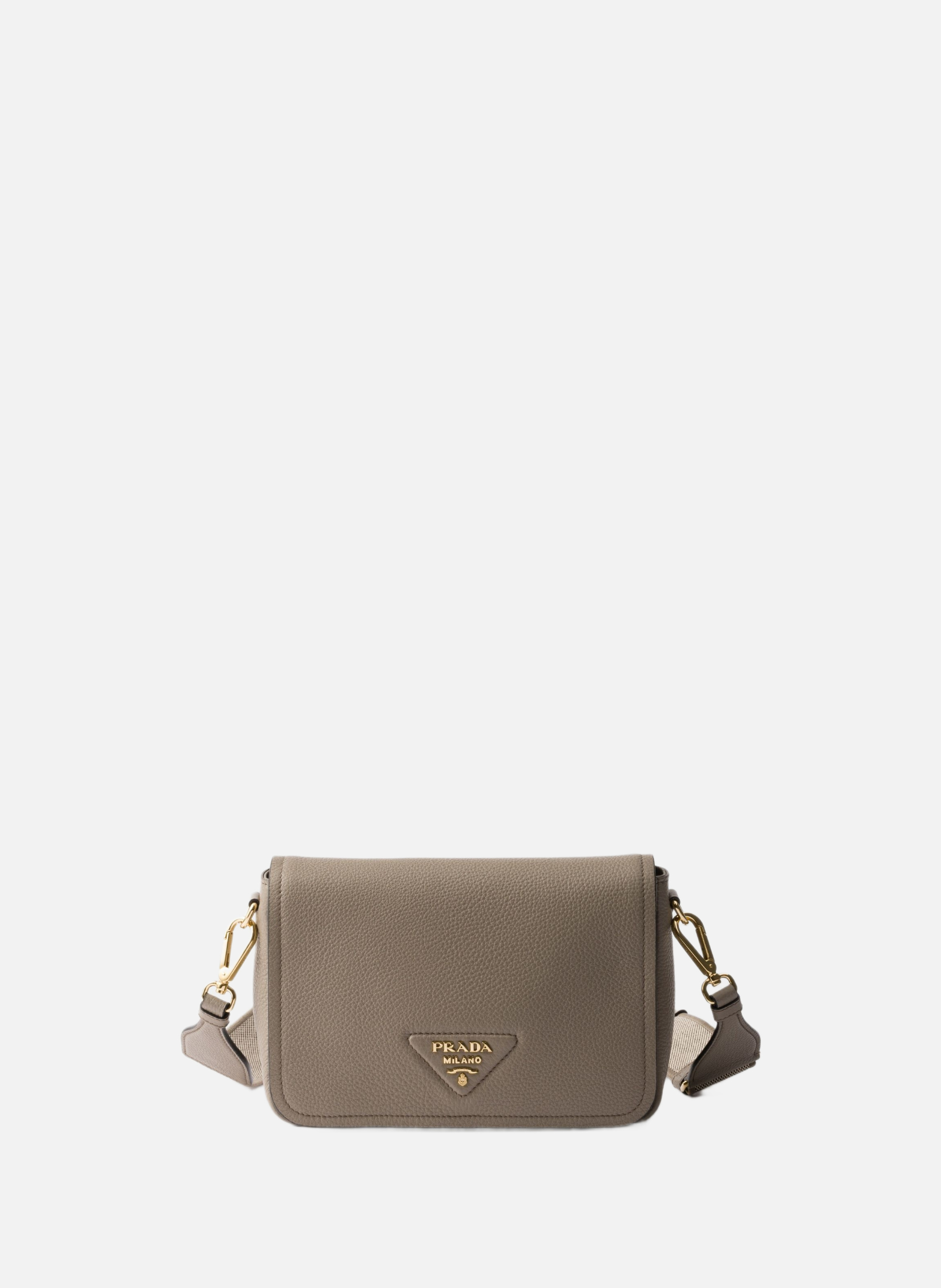 Sac à bandoulière en cuir PRADA Gris