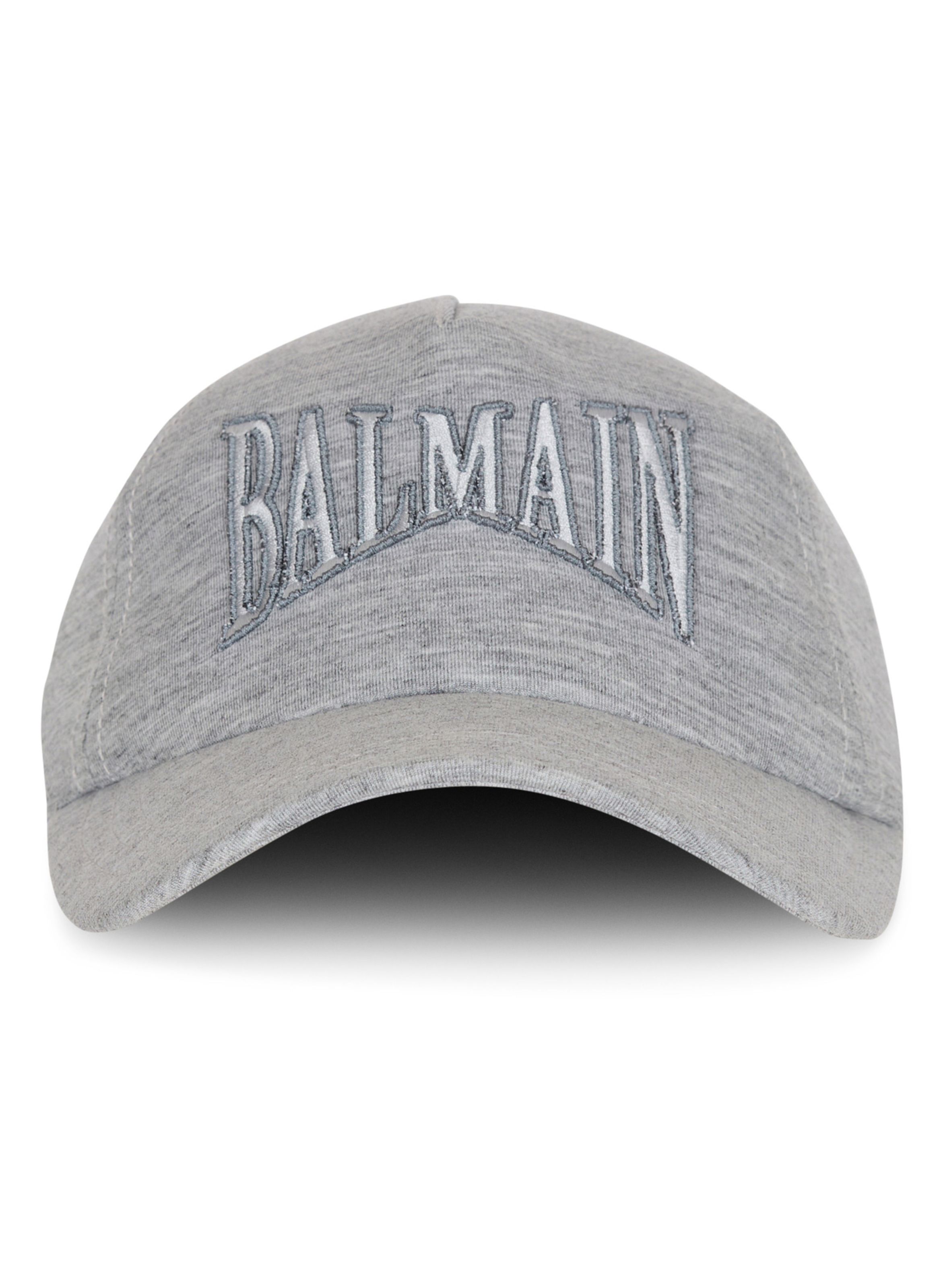 Casquette en jersey brodée BALMAIN Gris