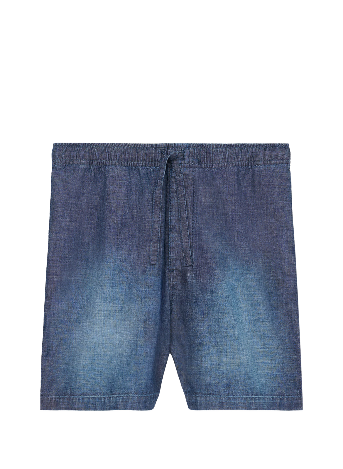 Cotton denim straight shorts LOEWE Blue