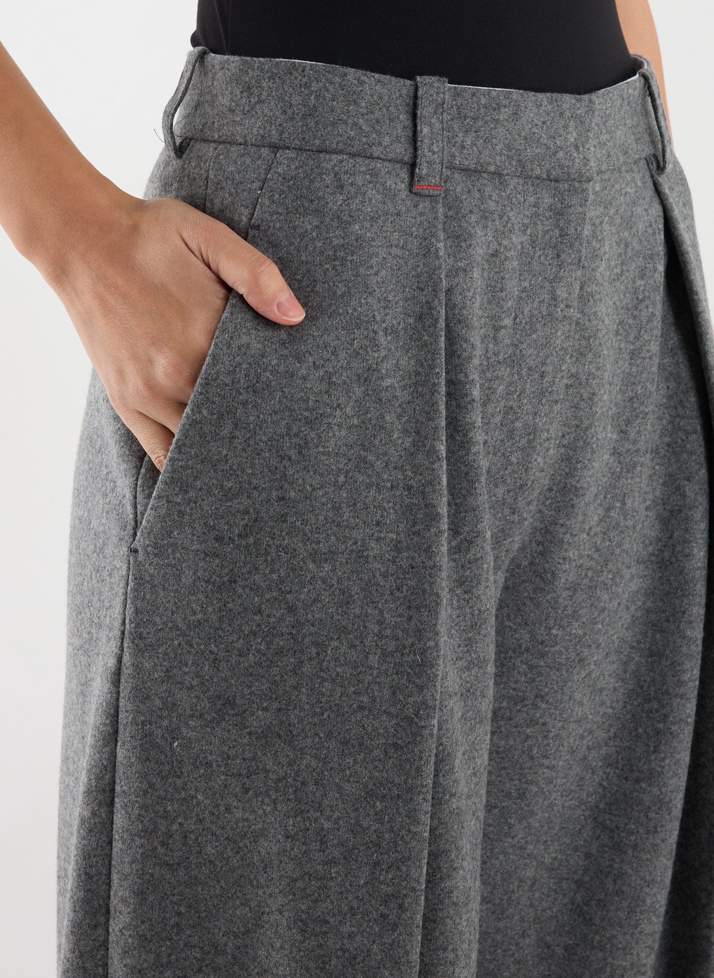 Pantalon droit en laine et cachemire VICTORIA BECKHAM Gris