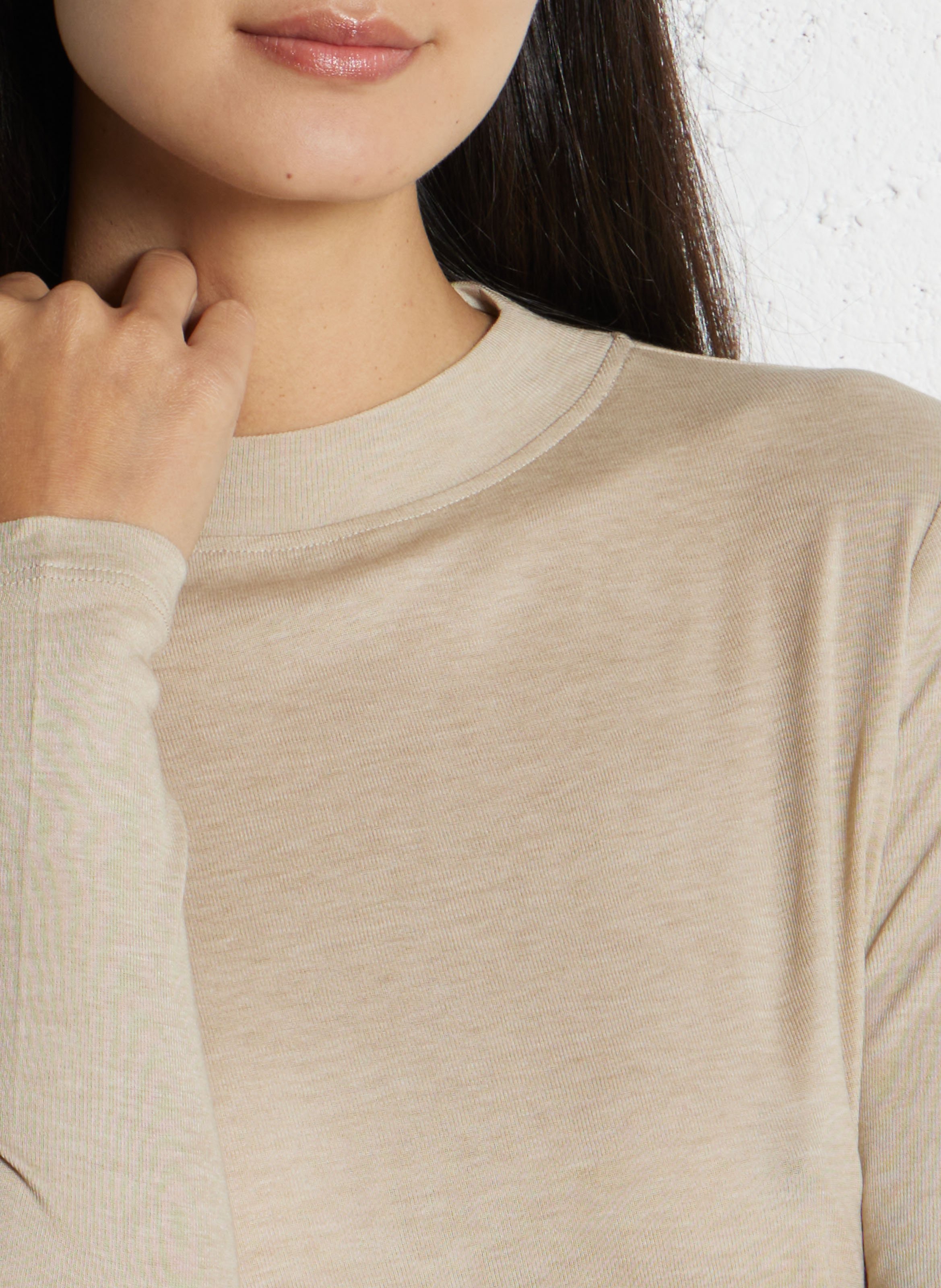 Tee-shirt manches longues fluide à col montant flynn MAISON 123 Blanc