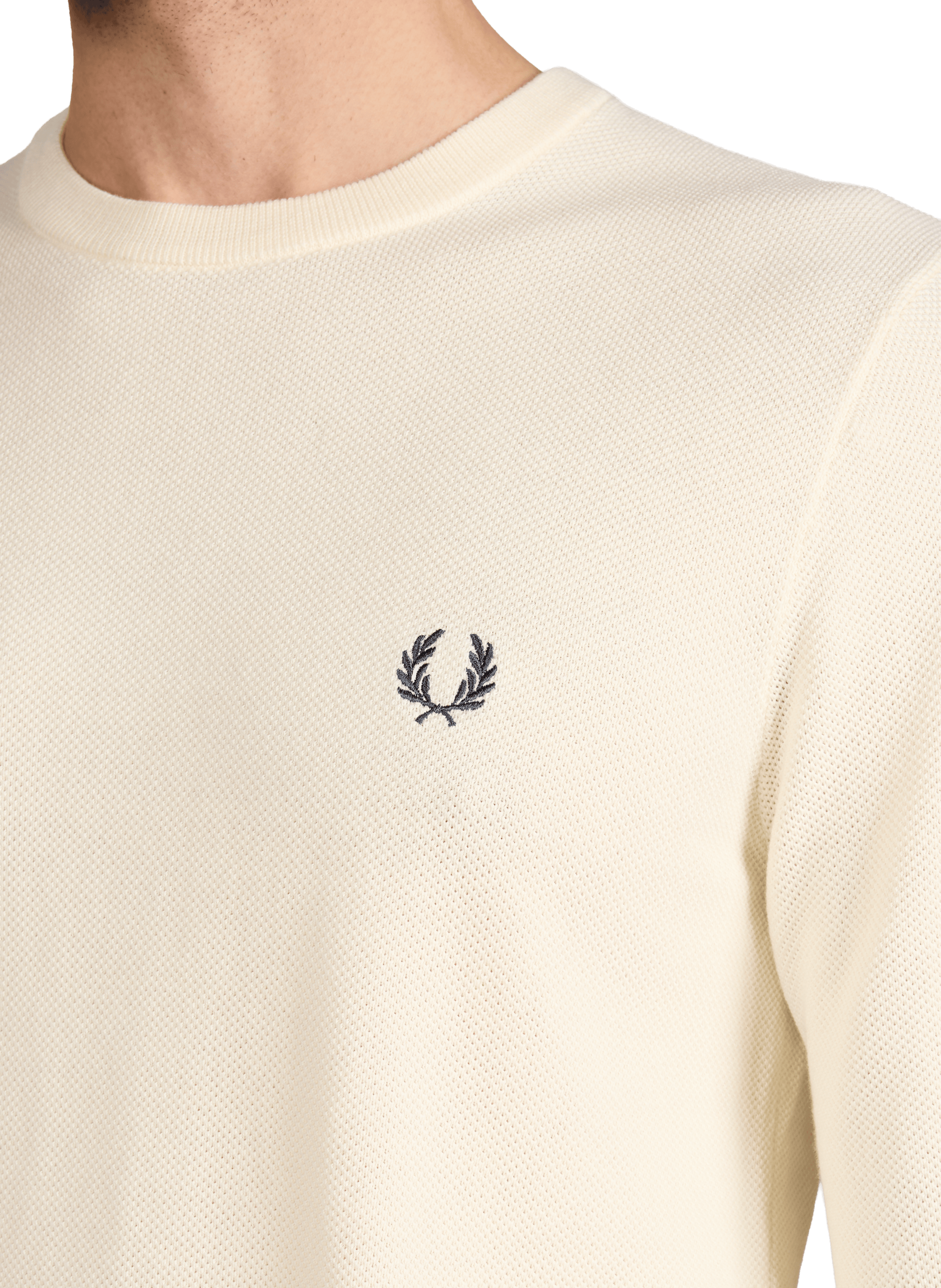 Round neck cotton sweater FRED PERRY Beige