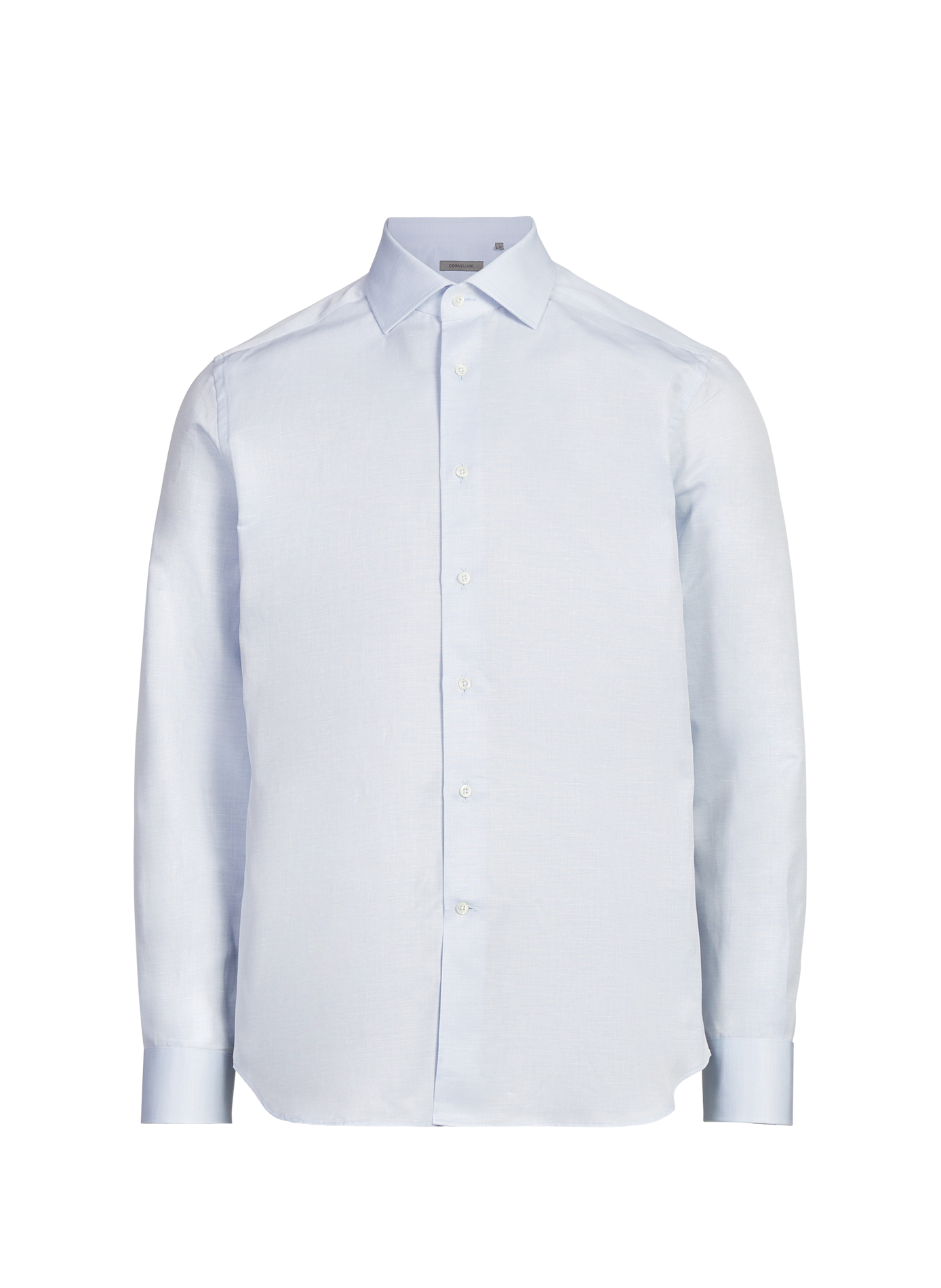Classic shirt in piqué cotton and linen CORNELIANI Blue