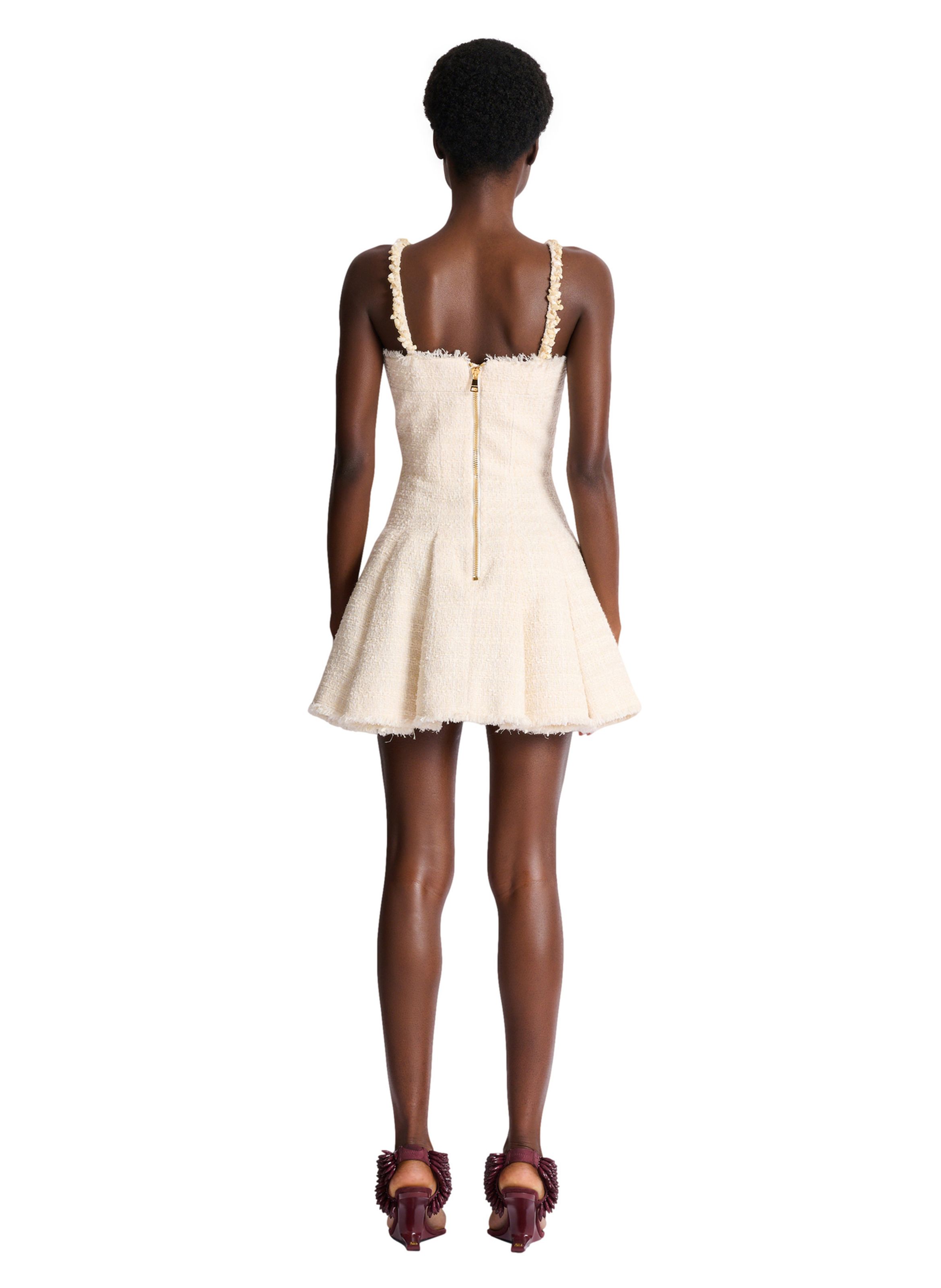 Robe coquillages en tweed BALMAIN Blanc