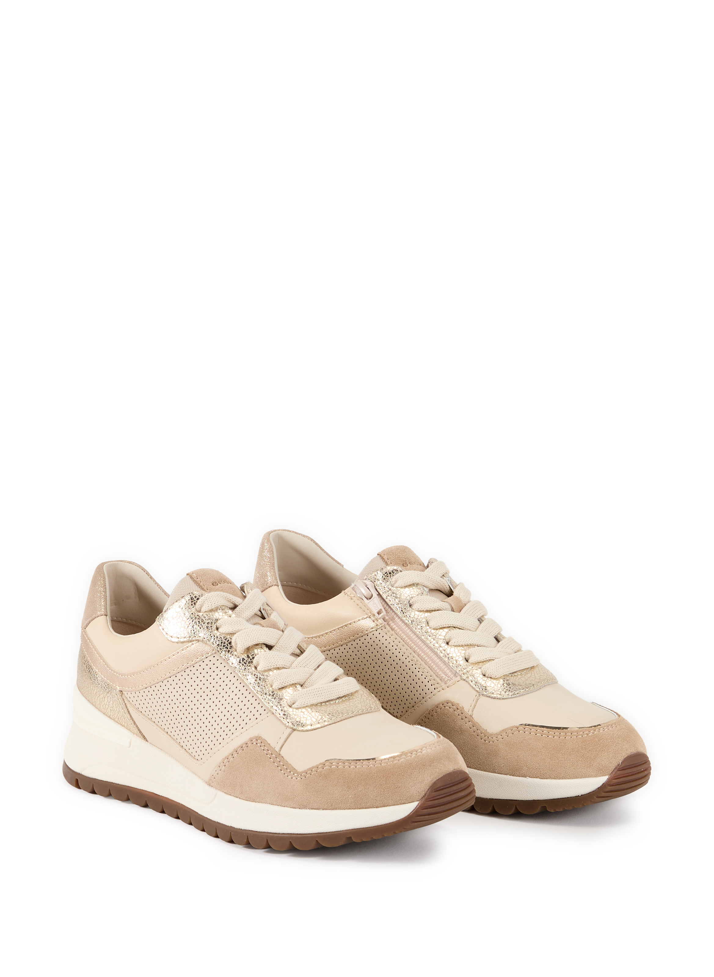 Desya mixed leather sneakers GEOX Beige