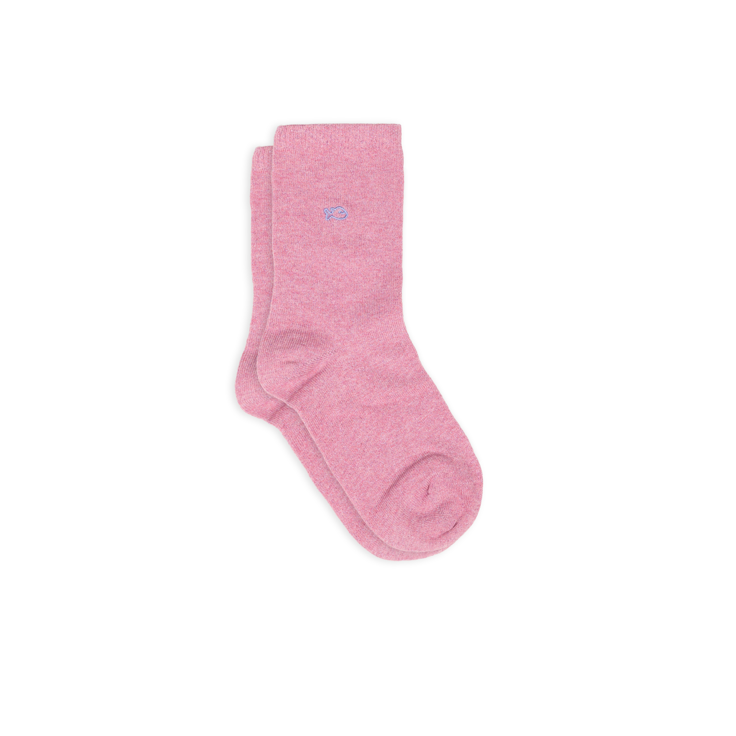 Chaussettes pailletées en coton peigné unies BILLYBELT Rose