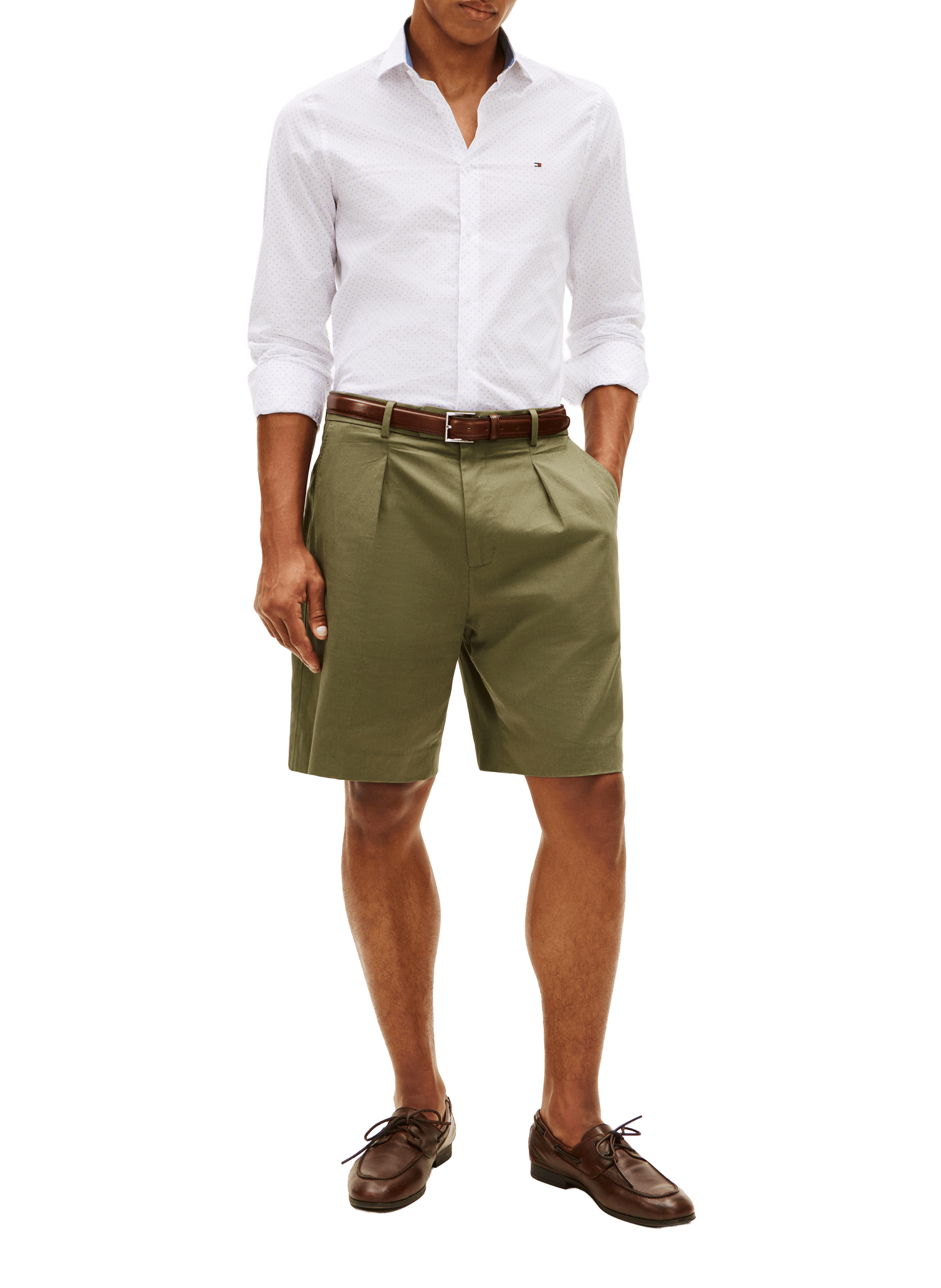 Straight shirt in blended organic cotton TOMMY HILFIGER White