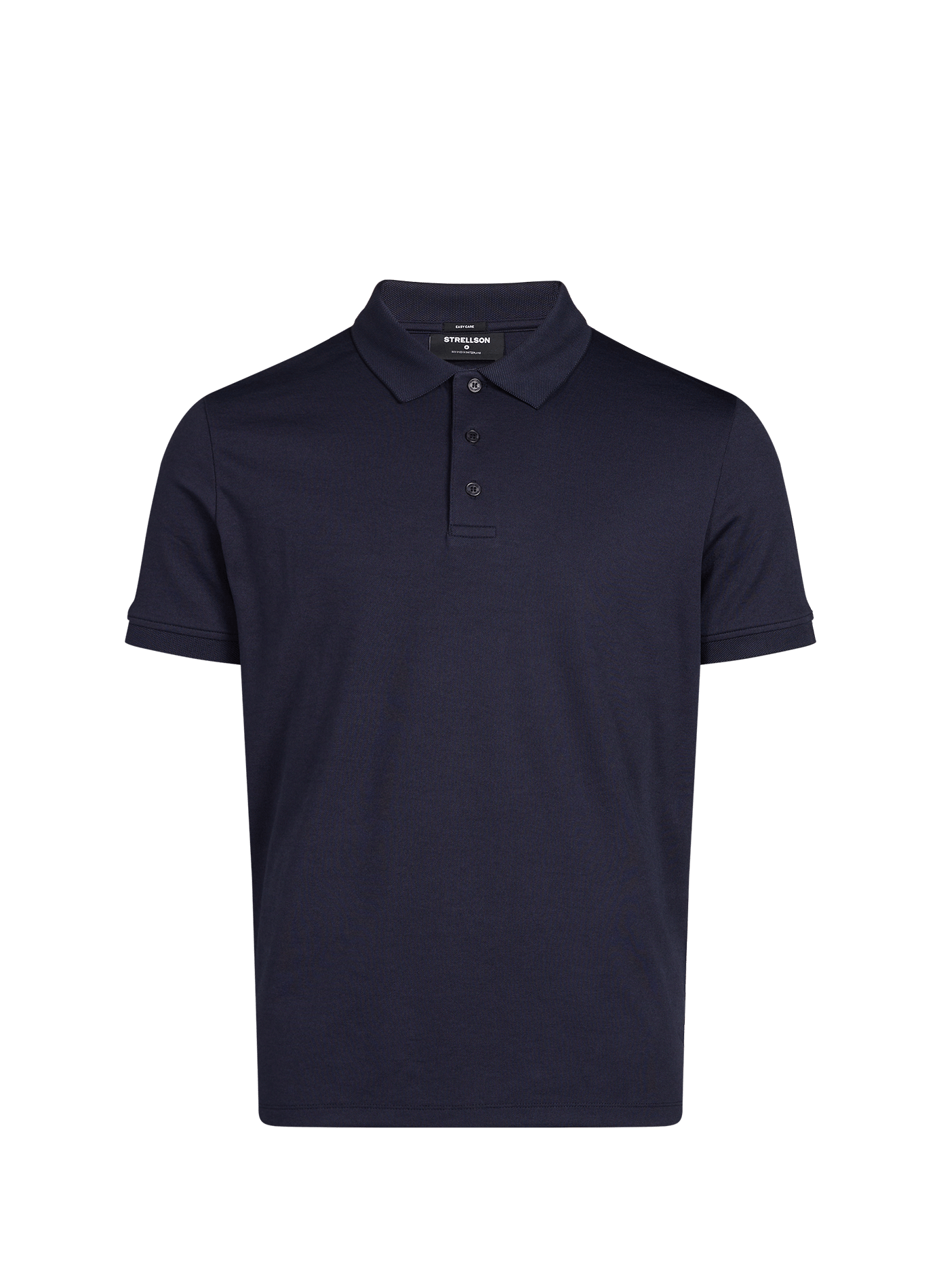 Solid short-sleeve polo in blended cotton STRELLSON Blue