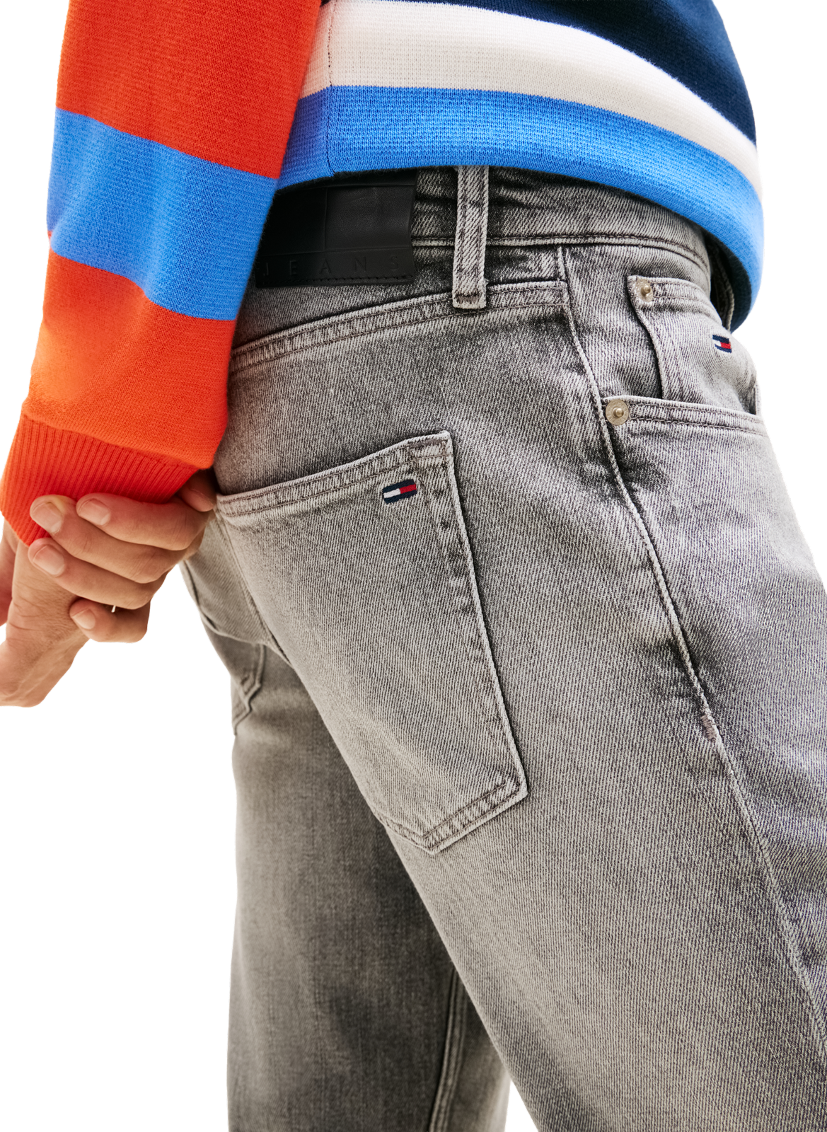 Straight-cut cotton-blend jeans TOMMY HILFIGER Grey