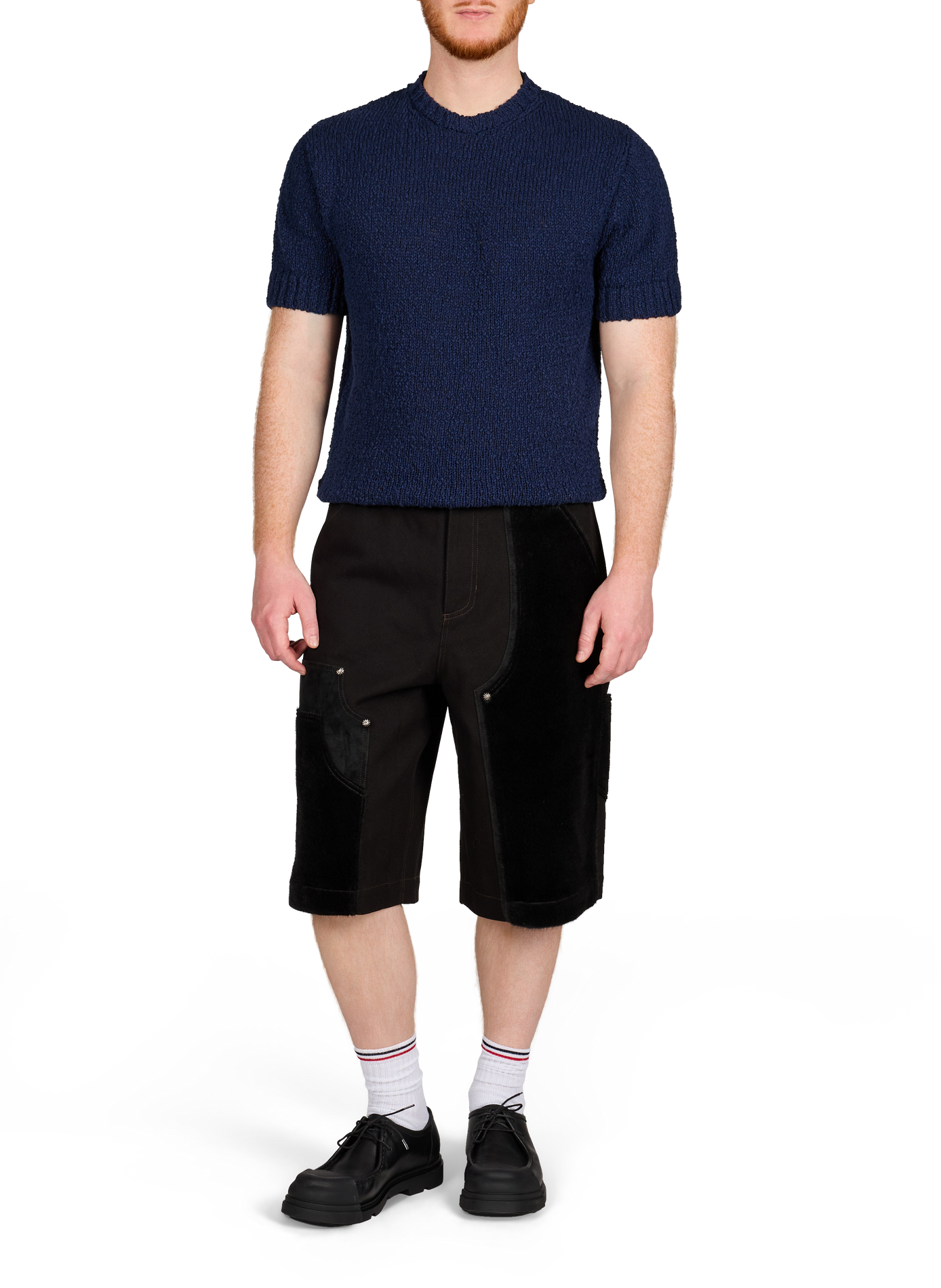 Short Patchwork effet fourrure en coton ANDERSSON BELL Noir