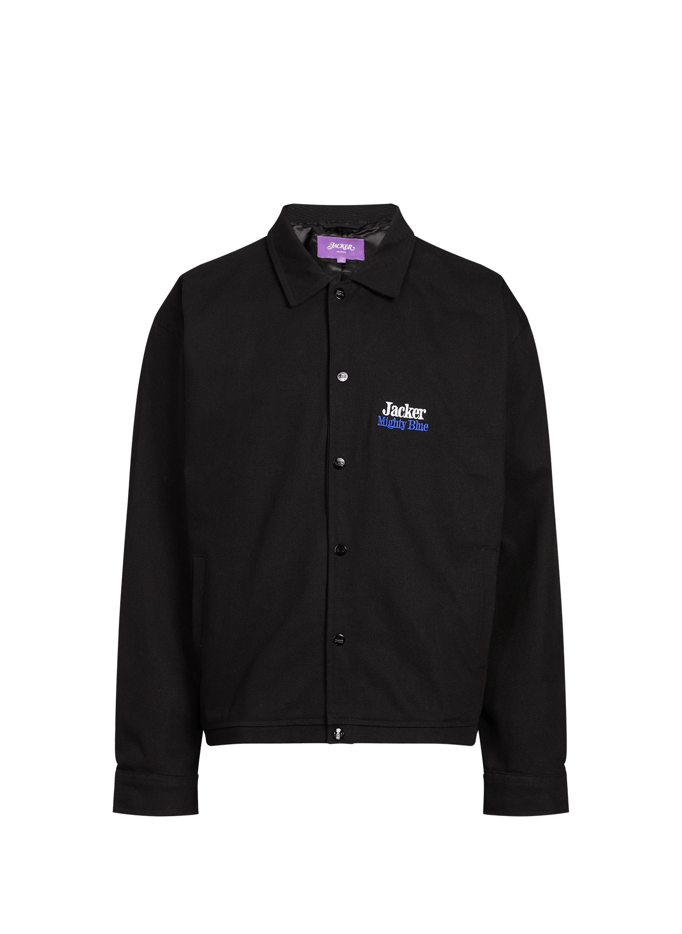 Veste droite brodée en coton JACKER. Noir