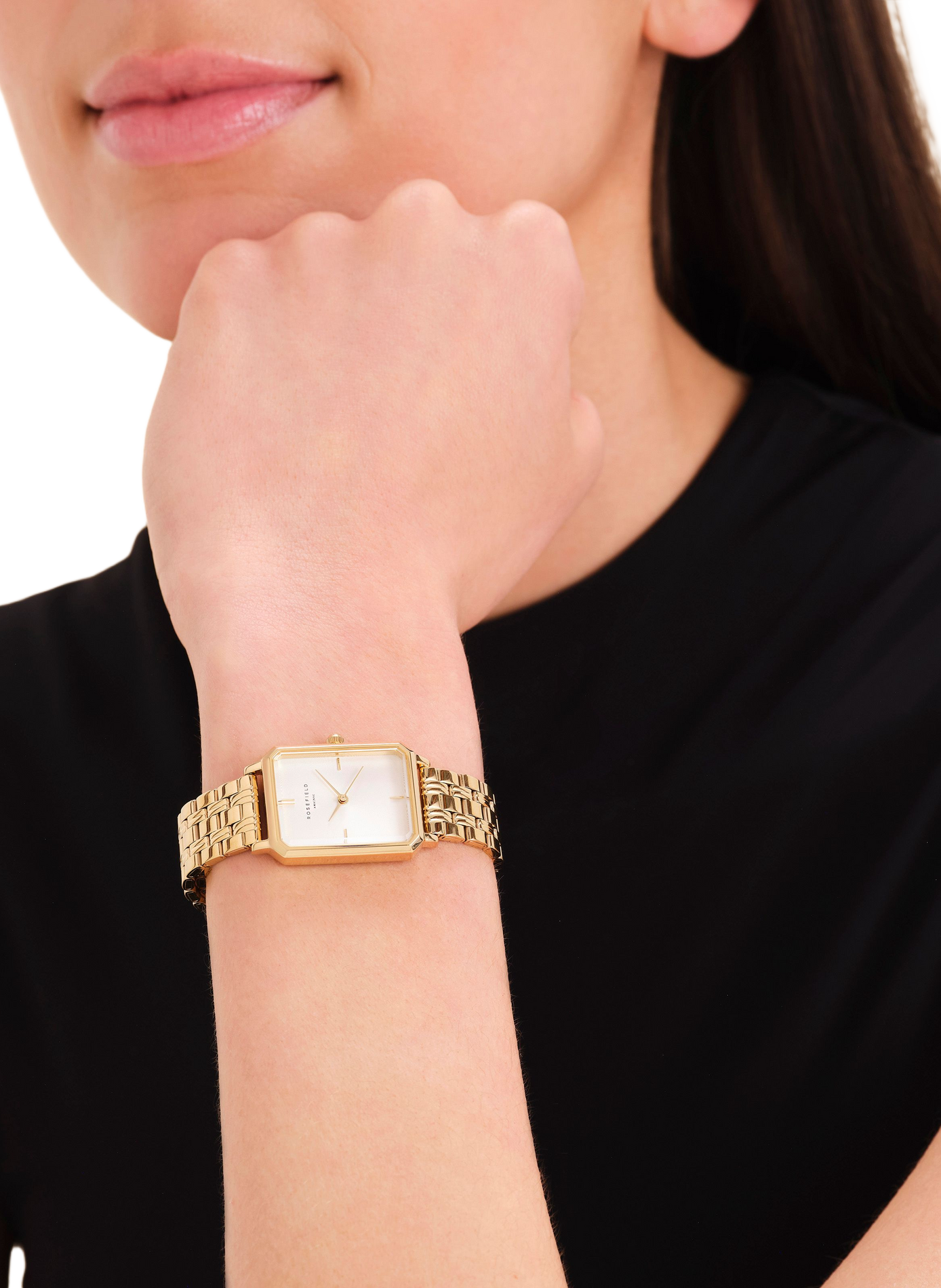 Montre analogique Octagon en acier inoxydable ROSEFIELD Blanc