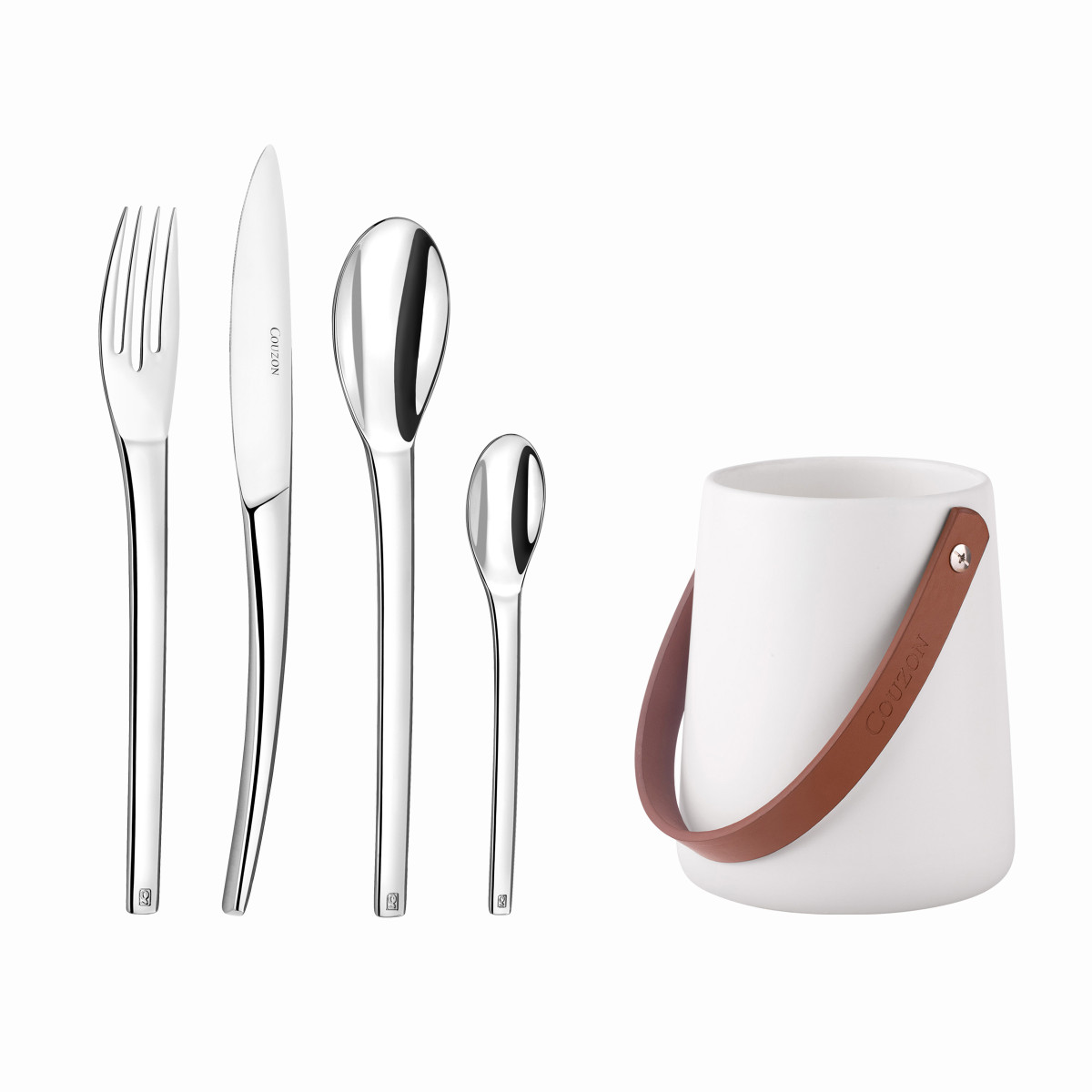 Neuvième art - 24 couverts de table avec support de rangement nomade COUZON Argent