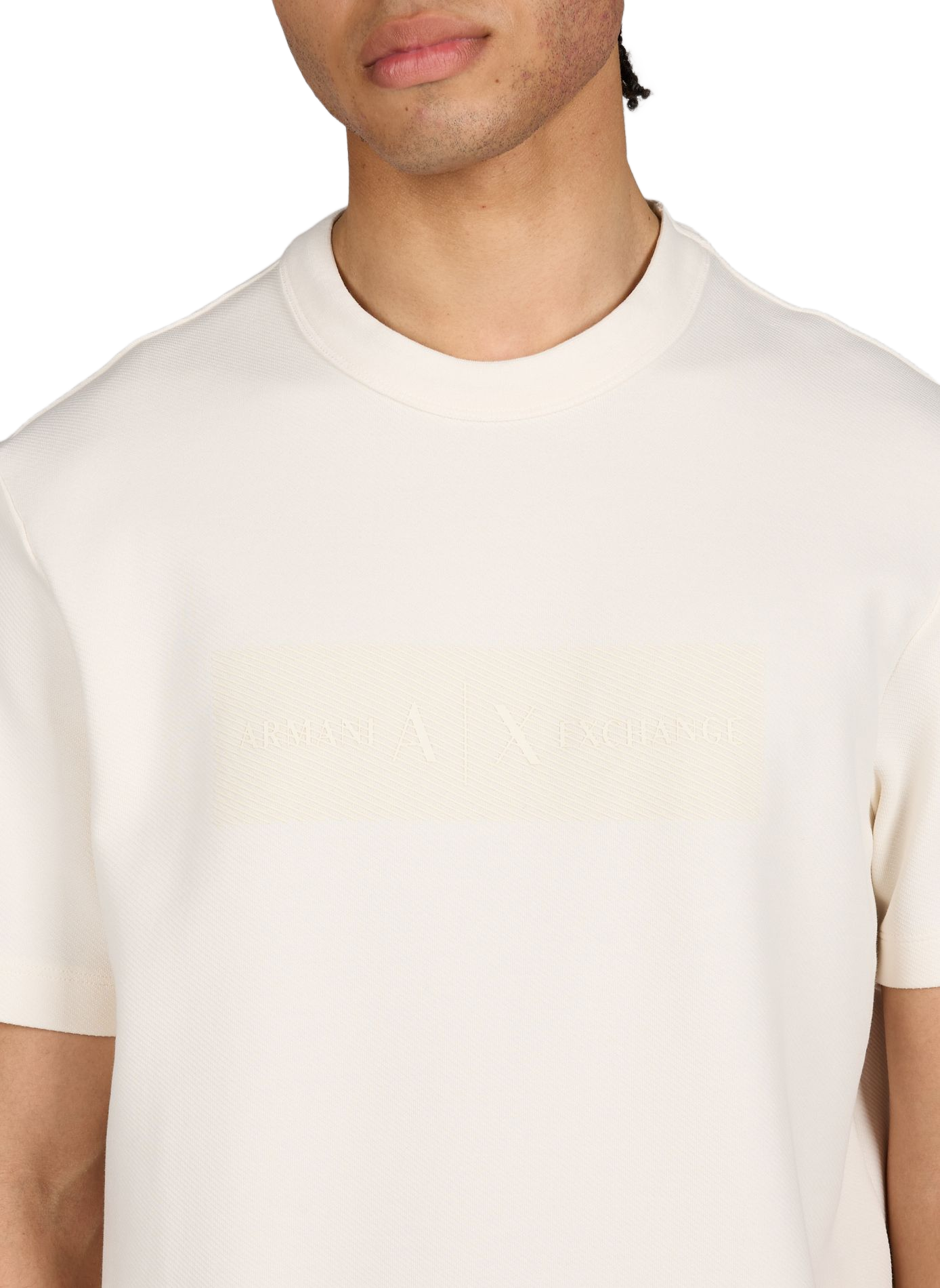 Cotton round-neck T-shirt ARMANI EXCHANGE Beige