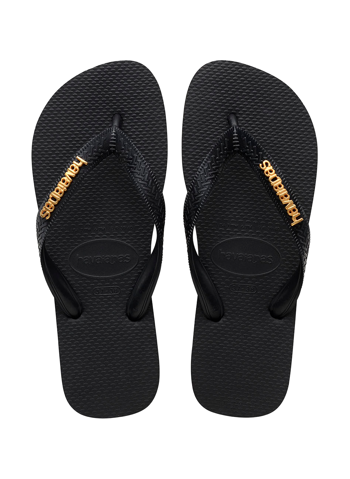 Tongs à logo métalissé HAVAIANAS Noir