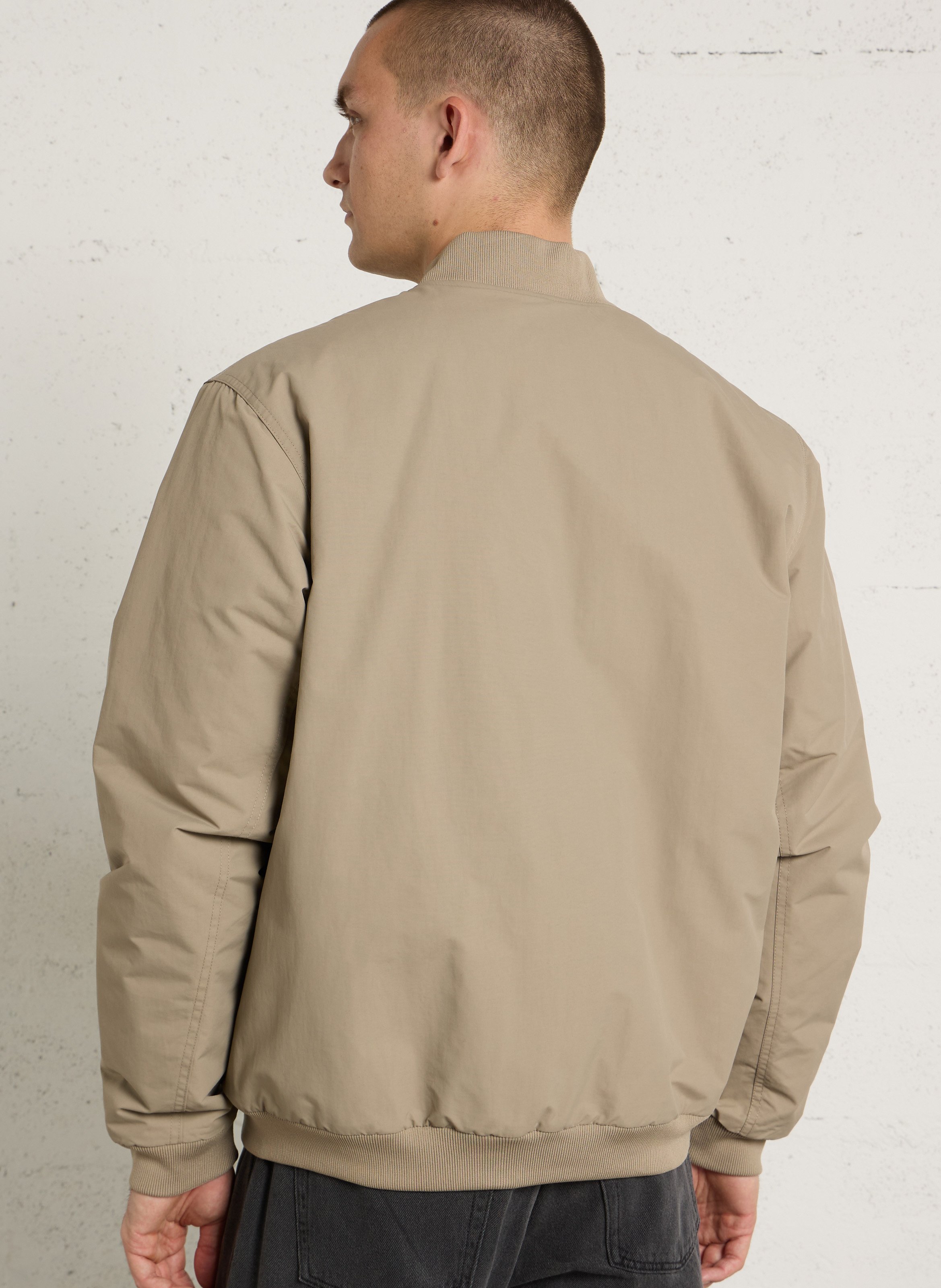 Veste zippée large unie Kaki