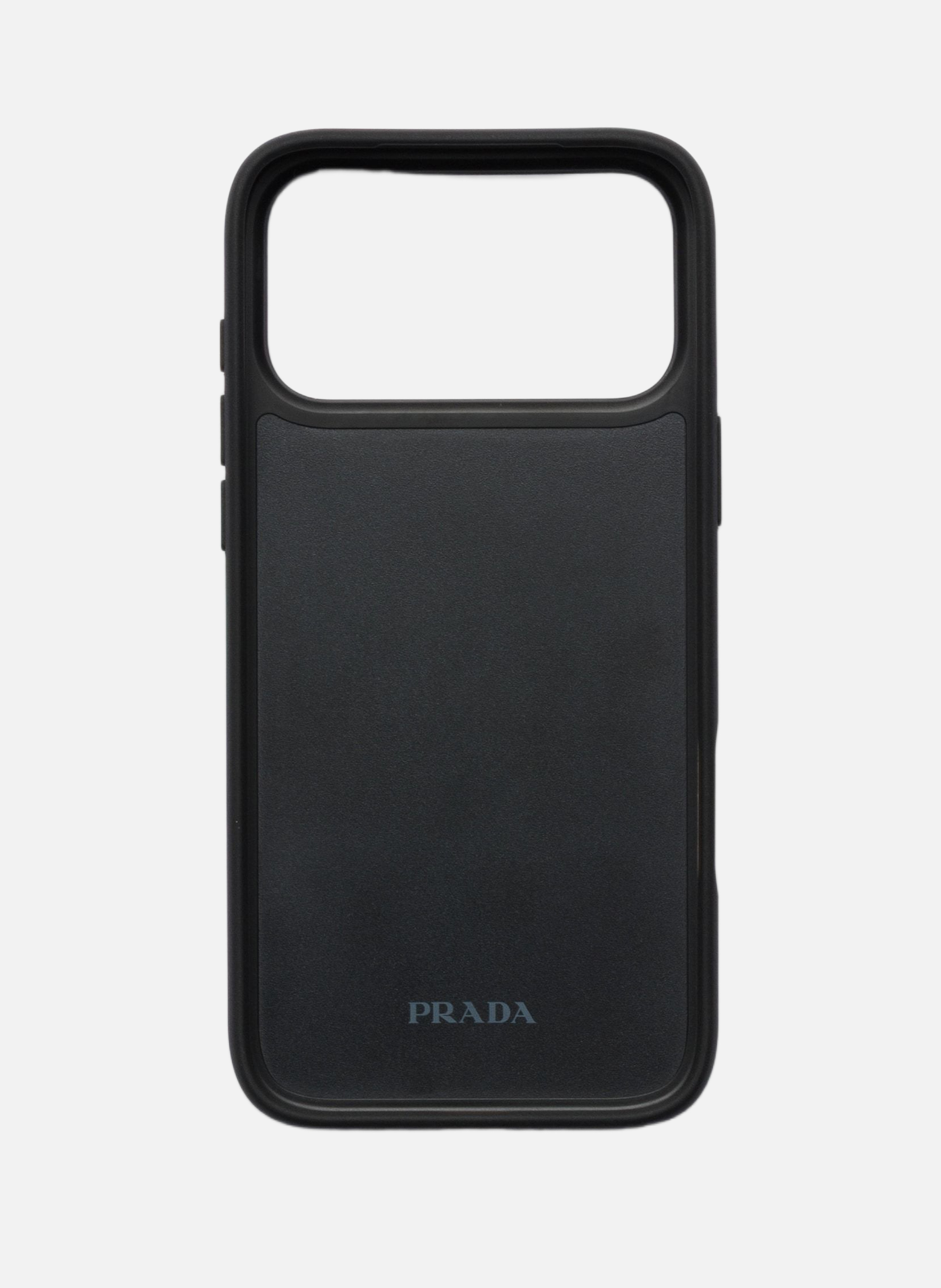 Coque pour iphone 17 pro max en cuir saffiano PRADA Bleu