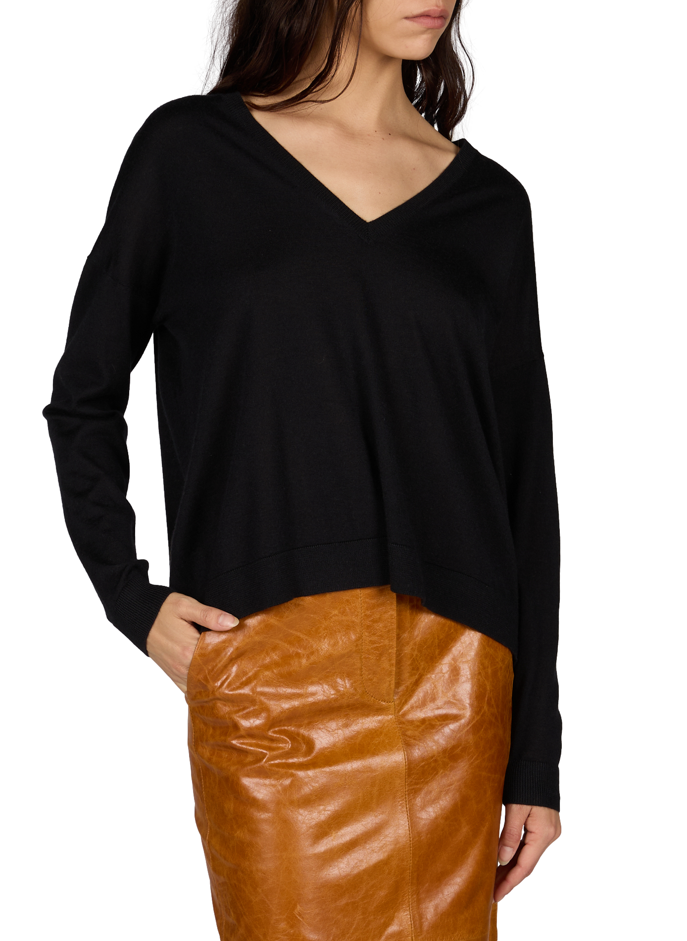 Cashmere V-neck sweater CO Black