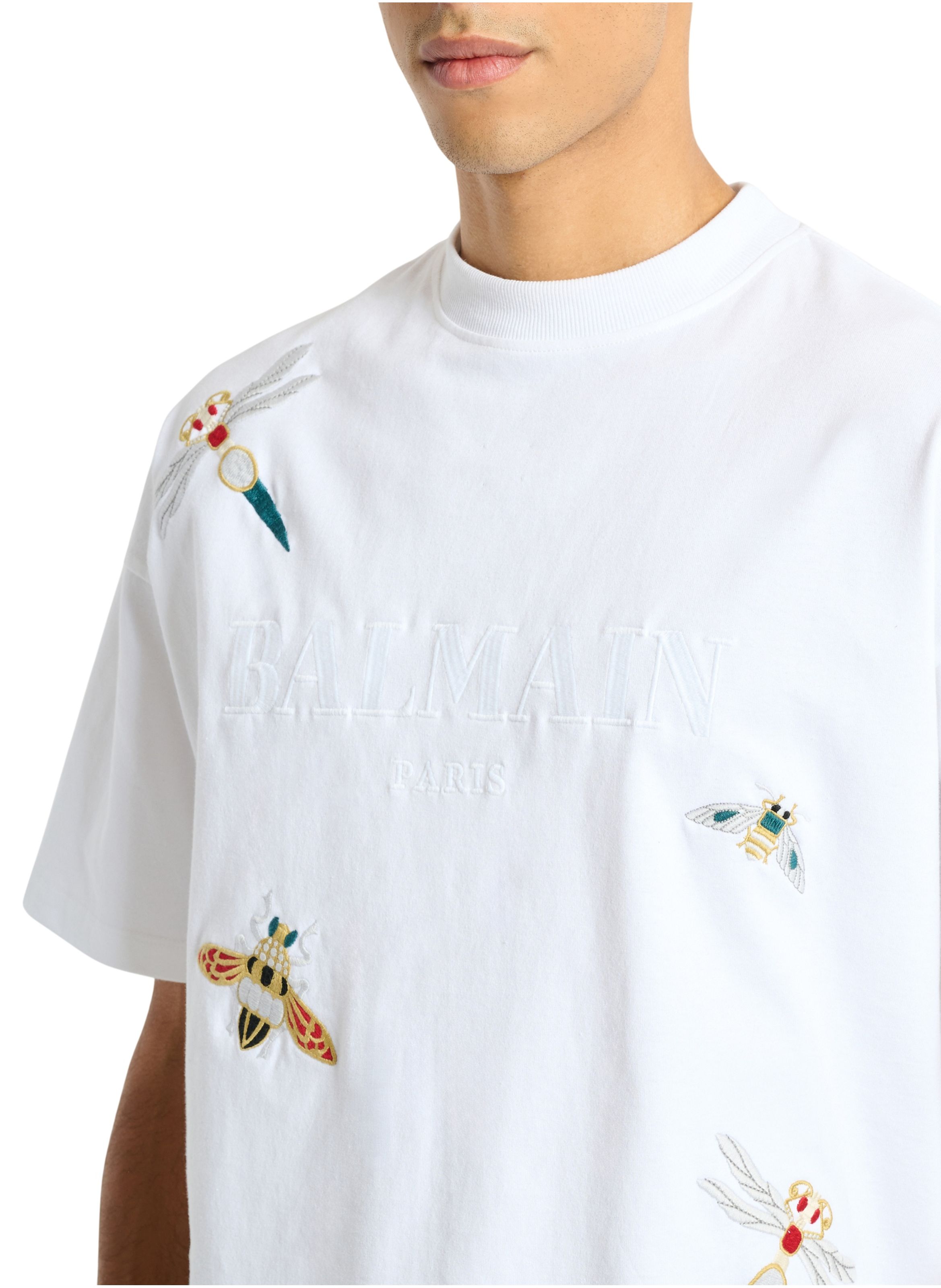 T-shirt balmain insect brodé BALMAIN Blanc