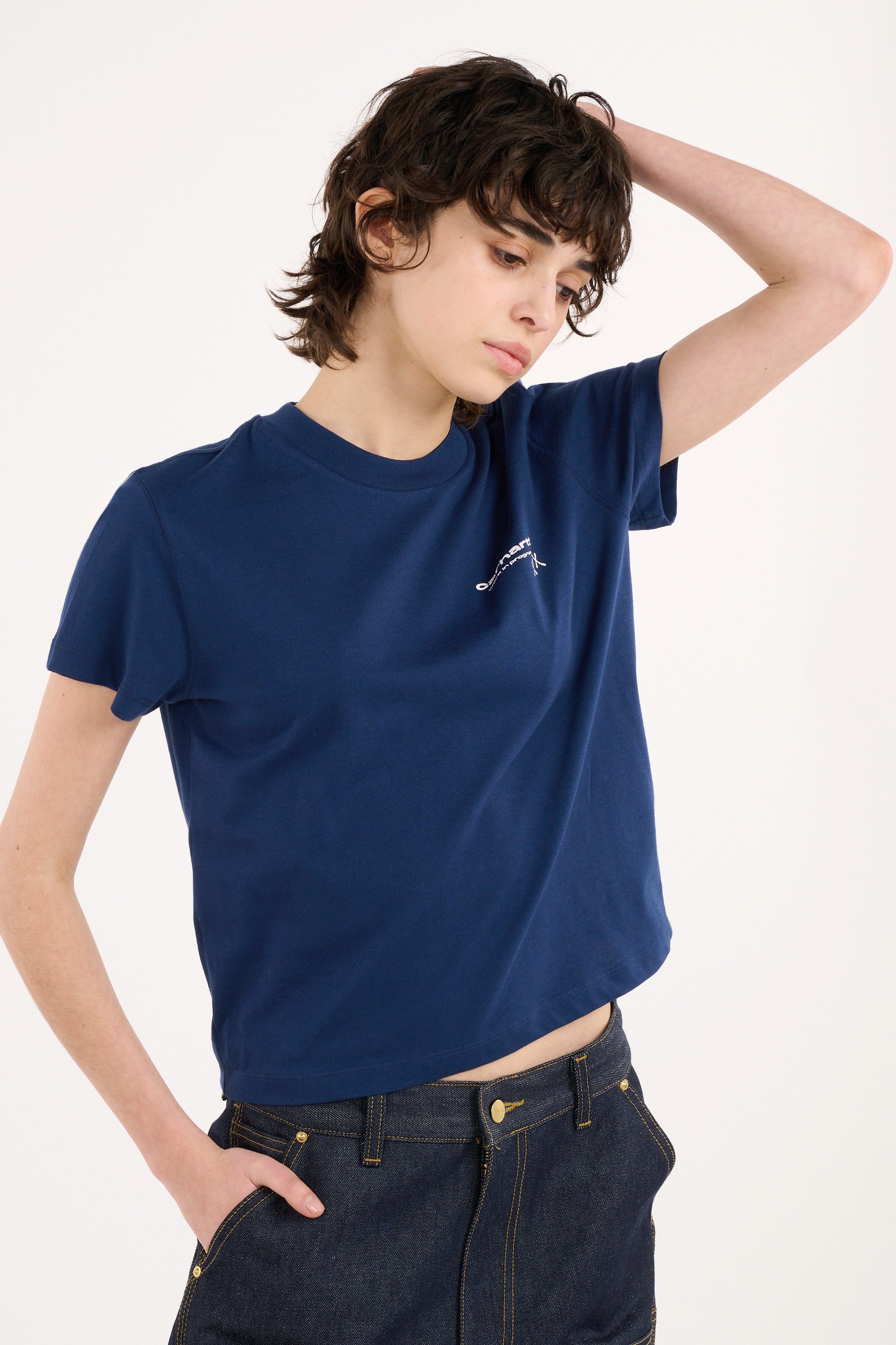 T-shirt w' s/s garble t-shirt CARHARTT WIP Bleu